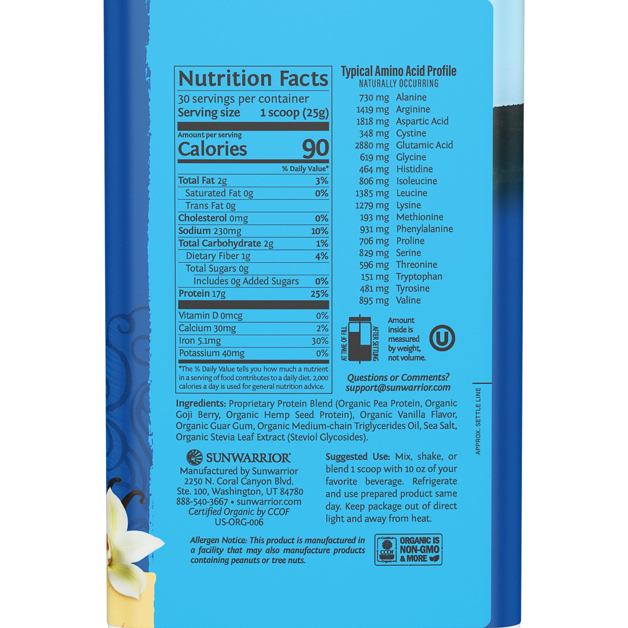 Sunwarrior Vegan Protein Powder Organic Plant-Based Protein | BCAA Amino Acids Hemp Seed Plant Protein | Soy Free Dairy Free Gluten Free Synthetic Free Non-GMO Sunwarrior buy supplements canada