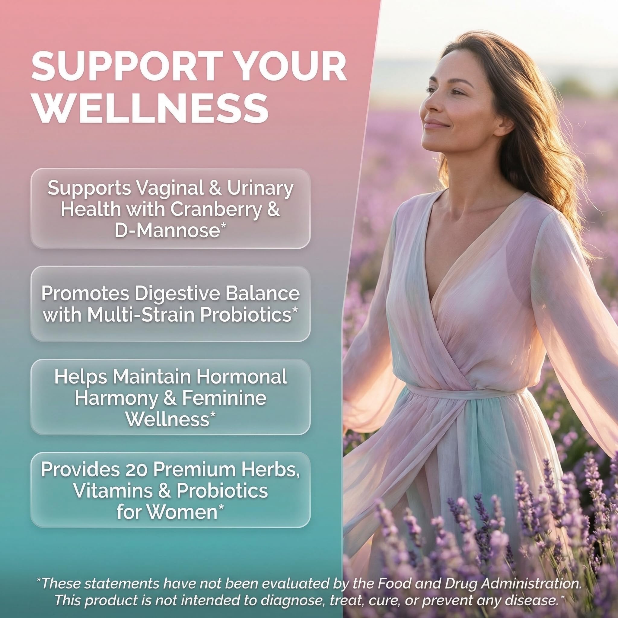 Clean Nutraceuticals Probiotics for Women with D Mannose, Cranberry Extract, Wild Yam, Chasteberry - 20 Probiotic and Prebiotic Strains - PH Balance, Womens Probiotic for Digestive Health - 60 Count Clean Nutraceuticals buy supplements canada