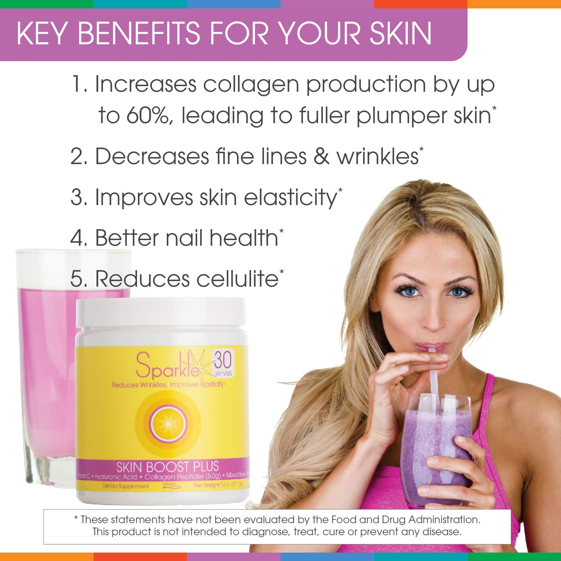 Hydrolyzed Collagen Powder - Sparkle Skin Boost Plus (Tropical Coconut Pineapple) Sparkle Collagen buy supplements canada