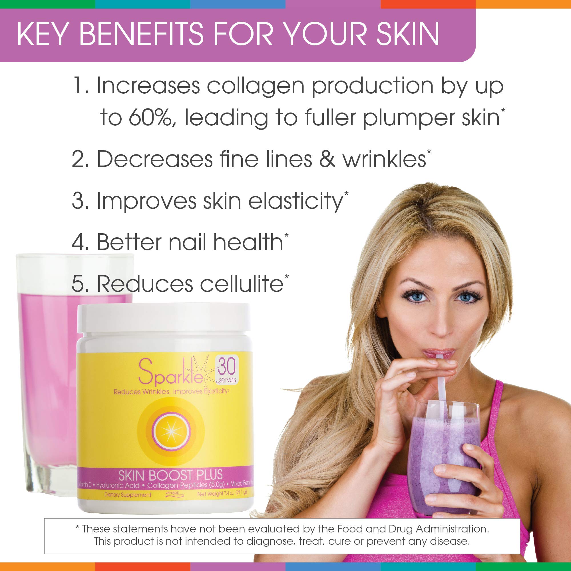 Hydrolyzed Collagen Powder - Sparkle Skin Boost Plus (Tropical Coconut Pineapple) Sparkle Collagen buy supplements canada