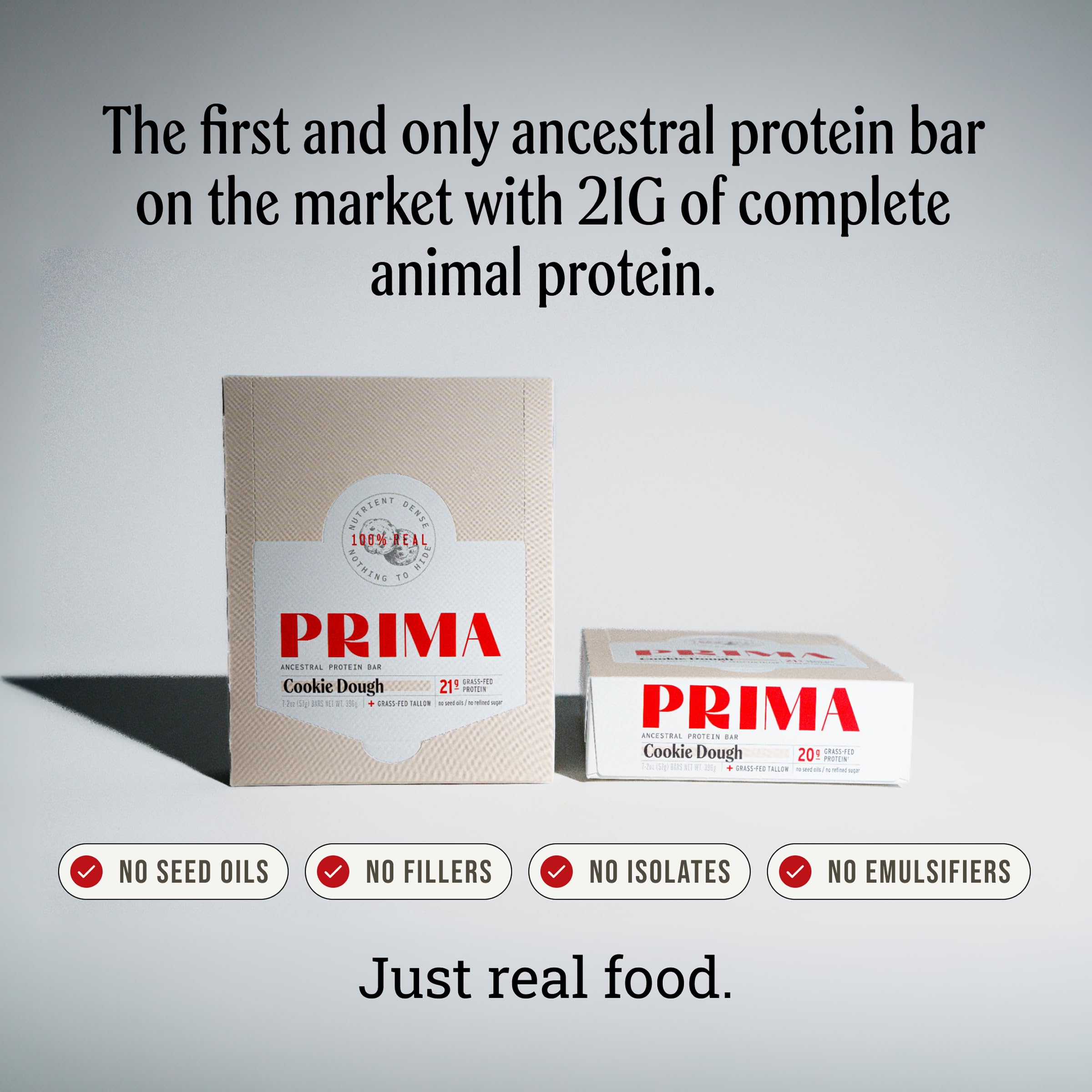 PRIMA Cookie Dough Protein Bar | 21g Grass Fed Whey and Collagen | No Seed Oils, No Preservatives, Raw Honey Sweetened | 7 Pack PRIMA ANCESTRAL PROTEIN BAR buy supplements canada