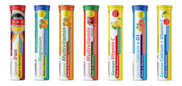T&D German Vitamin, Minerals - 140 Vegan/Vegetarian Drink Effervescent Tablets - Mixed Fruit Flavor Box - Made in Germany T&D buy supplements canada