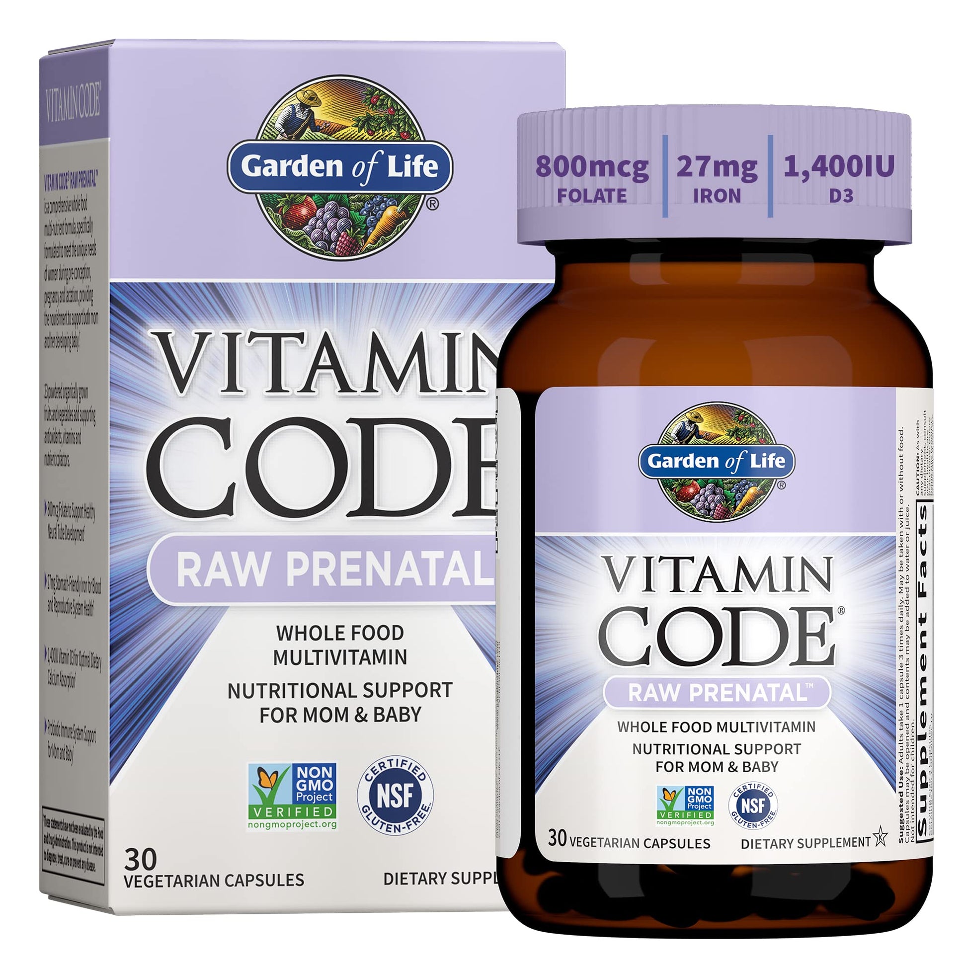 Garden of Life Prenatal Multivitamin for Women with Iron, Folate & Vitamin C and D3 for Neural Development & Probiotics for Immune Support Garden of Life buy supplements canada