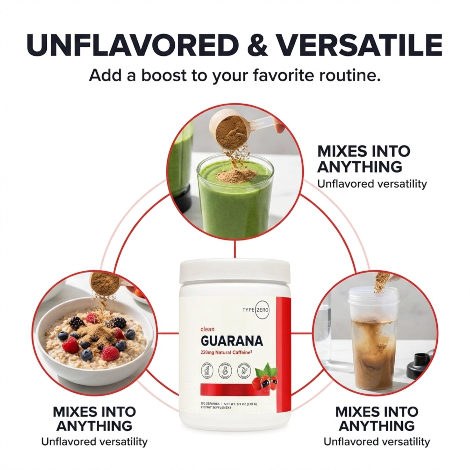 Type Zero Clean Guarana Powder Drink Mix (250 Servings, Unflavored) - 220 MG Caffeine Per Serving, Natural Caffeine, Non GMO, Gluten Free Type Zero buy supplements canada