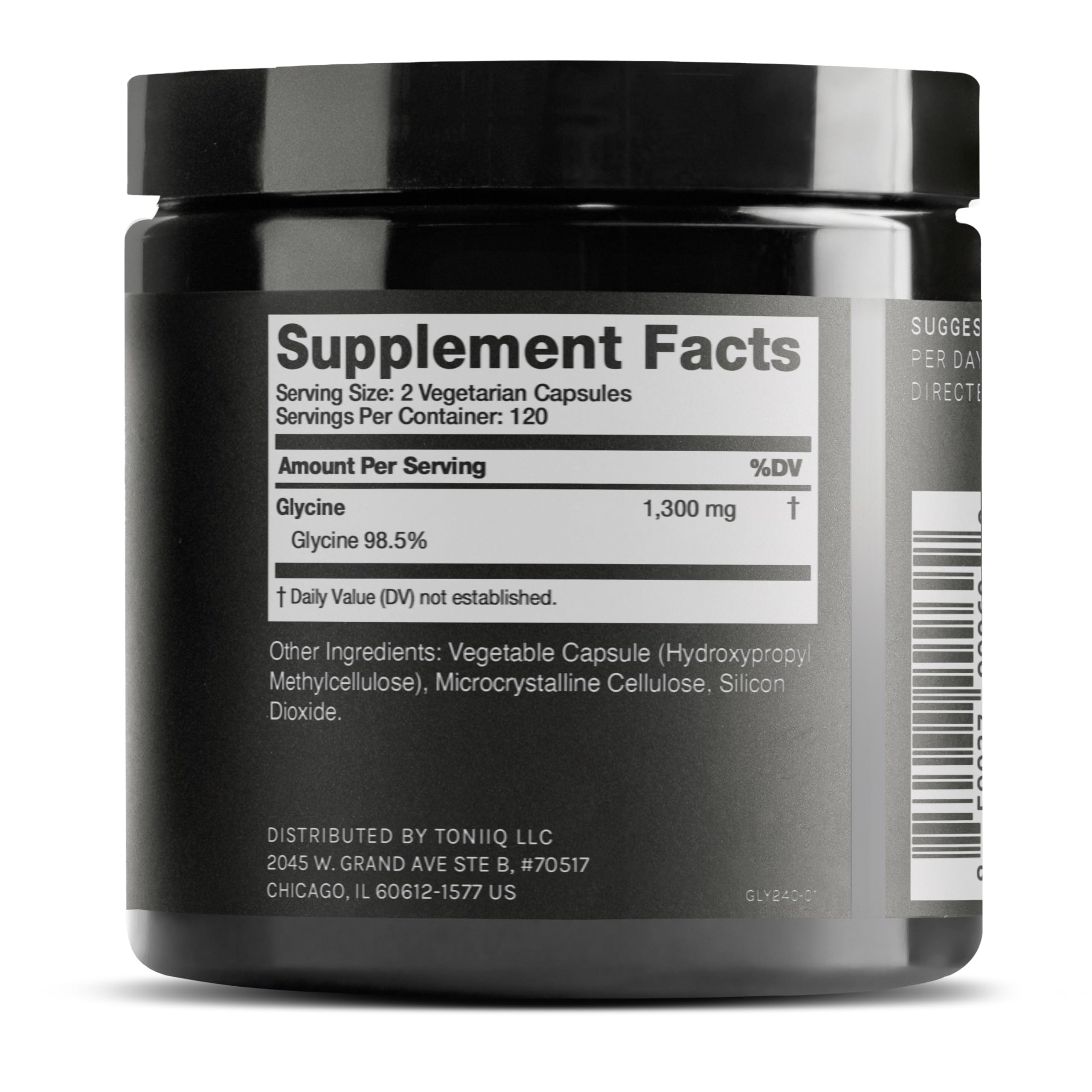 Toniiq 1300mg Glycine Supplements - 4 Month Supply - Min. 98.5%+ Tested Purity - Ultra High Strength and Bioavailable Glycine Powder Supplement - 240 Vegetarian Glycine Capsules - 120 Servings Toniiq buy supplements canada