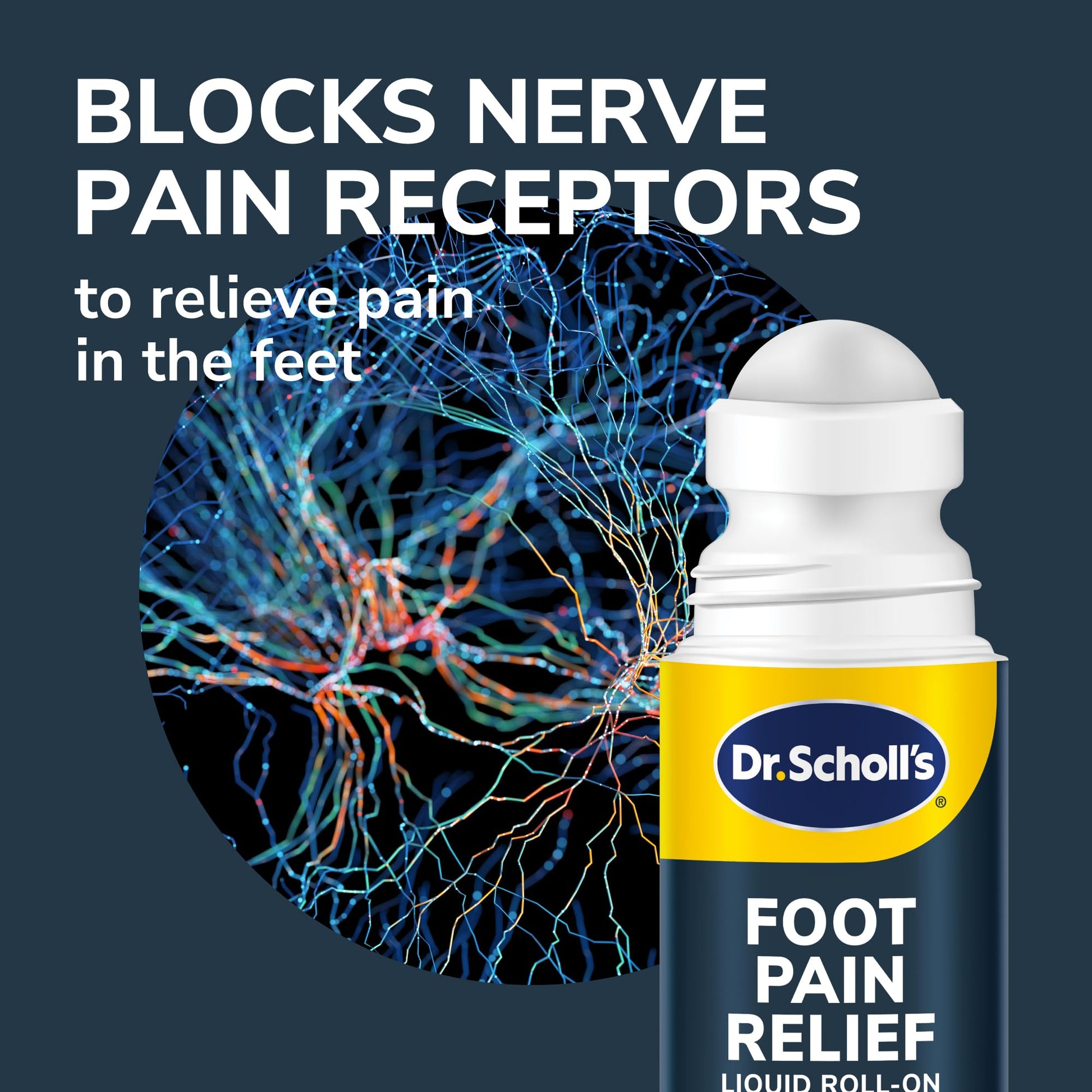 Dr. Scholl's Foot Pain Relief Liquid ROLL-ON, 3.0 oz // Clinically Tested 12-Hour Pain Relief - Penetrates Tough Nerve Pain - Works in 5 Minutes - Non-Greasy - with Lidocaine & Menthol Dr. Scholl's buy supplements canada