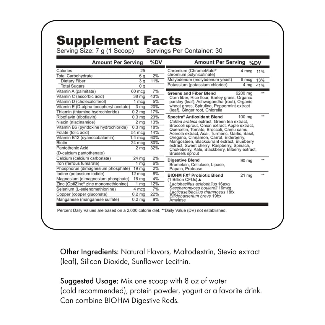 BIOHM Digestive Greens, Green Superfood Powder (7.4 Oz, 30 Servings) Immune & Gut Health Support with Antioxidants, Vitamins, Probiotics & Enzymes, Good Source of Fiber, Berry Flavor BIOHM buy supplements canada