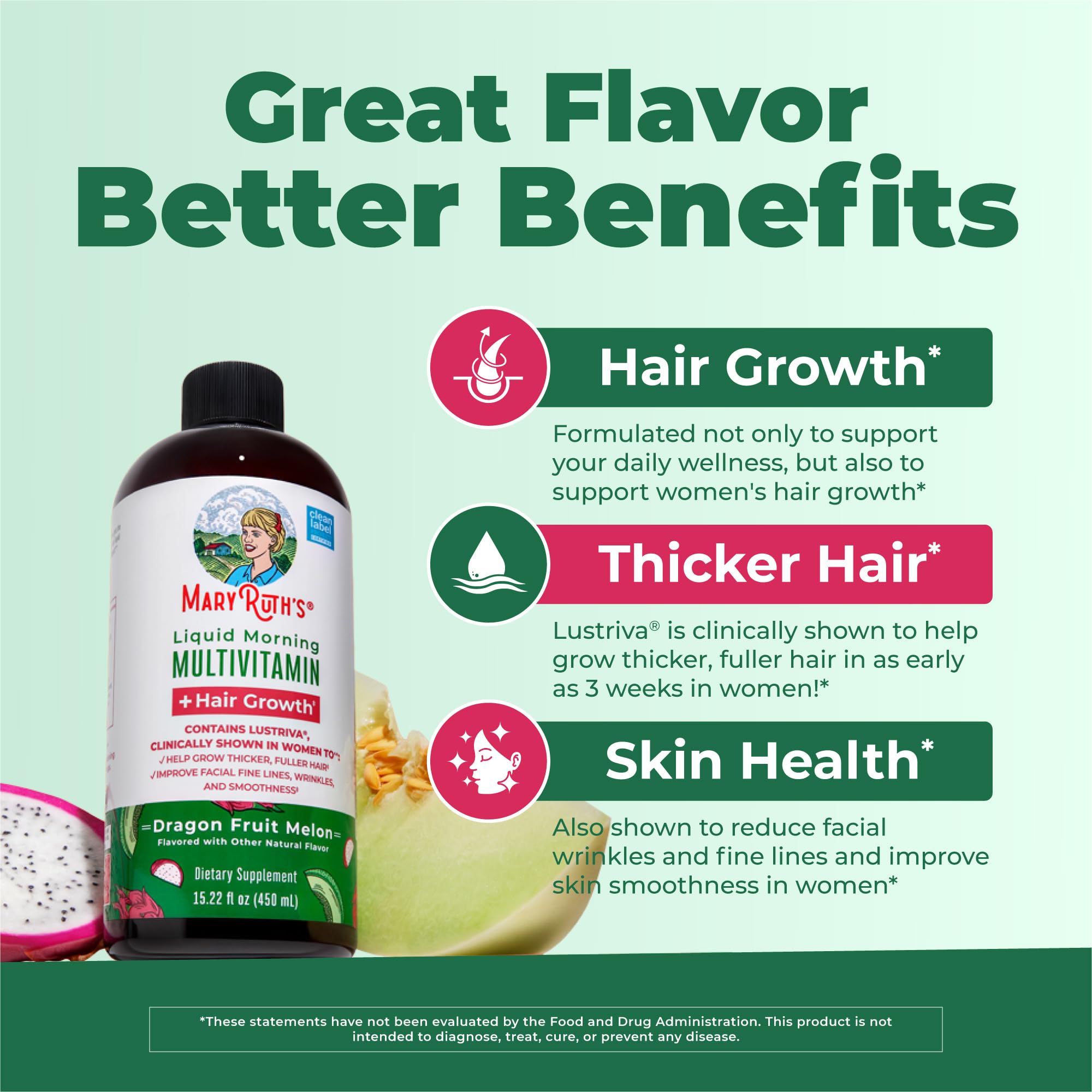 MARYRUTH'S Liquid Multivitamin + Hair Growth | Biotin 10000mcg | Lustriva Hair Growth Supplement | Clinically Tested in Women for Thicker Hair MARYRUTH'S buy supplements canada