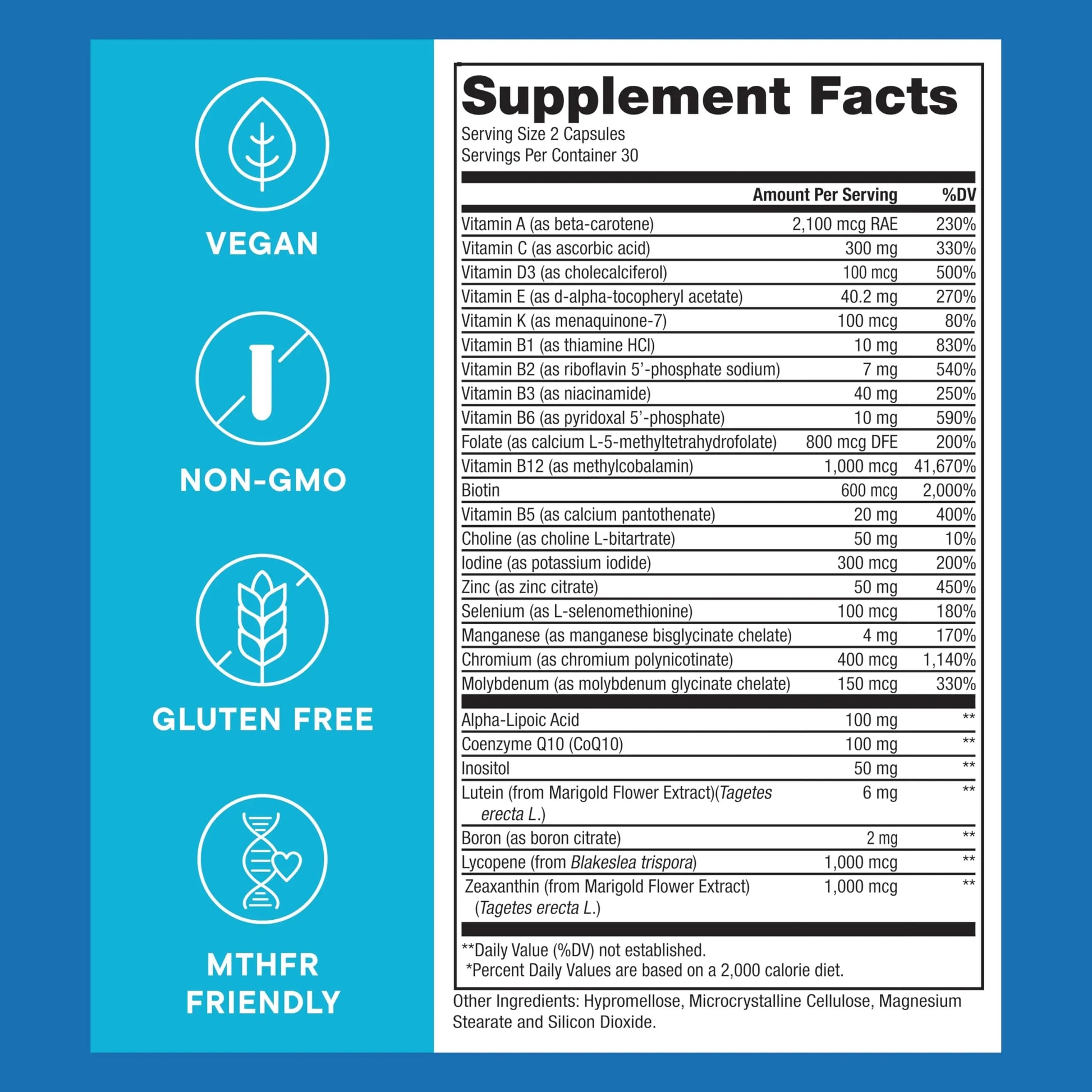 Purest® Methylated Multivitamin for Men & Women | Methylated B12 1000mcg, Biotin, B Complex with 600mcg Vitamin D, Vitamin C, E, A, Methylfolate | Super Natural Goods buy supplements canada