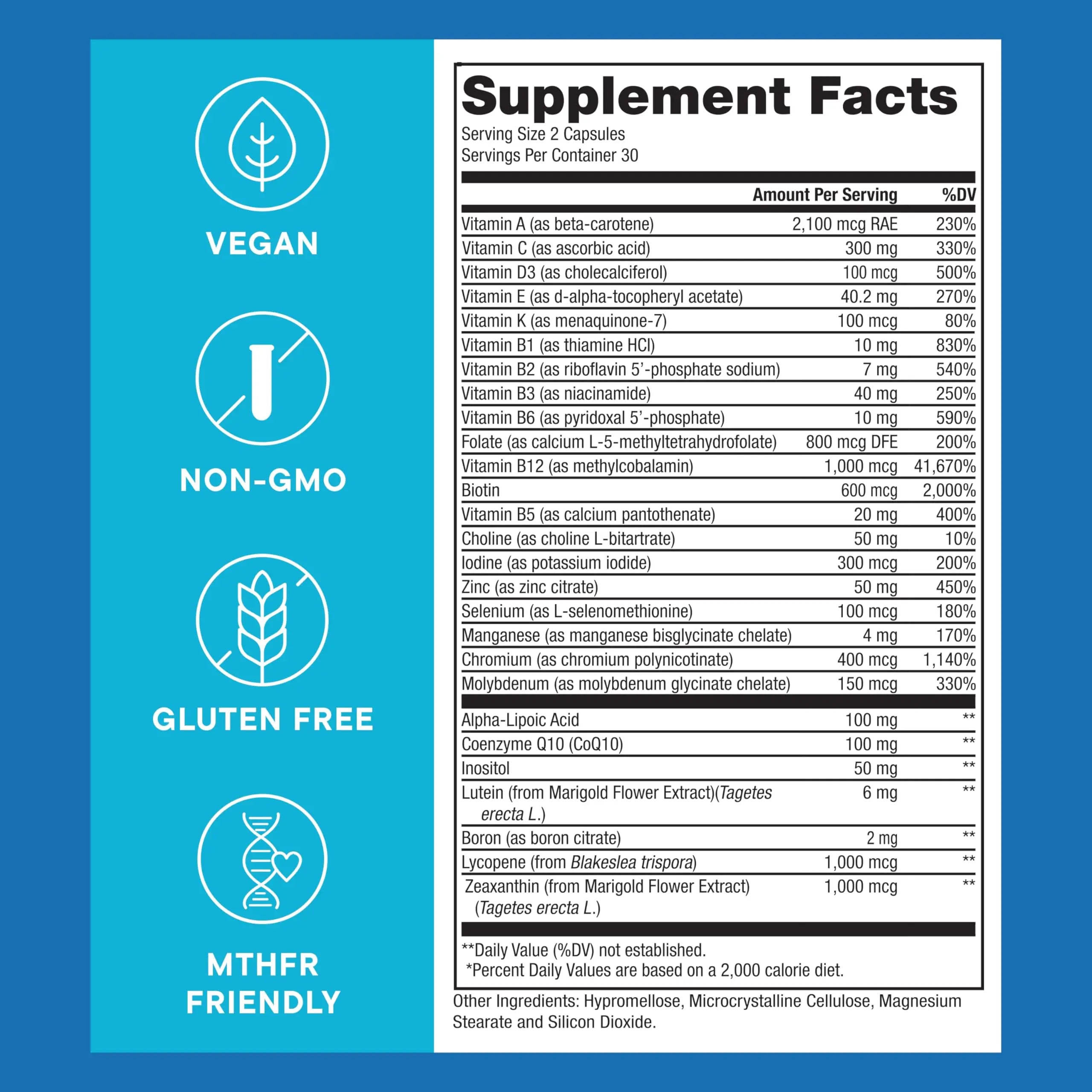 Purest® Methylated Multivitamin for Men & Women | Methylated B12 1000mcg, Biotin, B Complex with 600mcg Vitamin D, Vitamin C, E, A, Methylfolate | Super Natural Goods buy supplements canada
