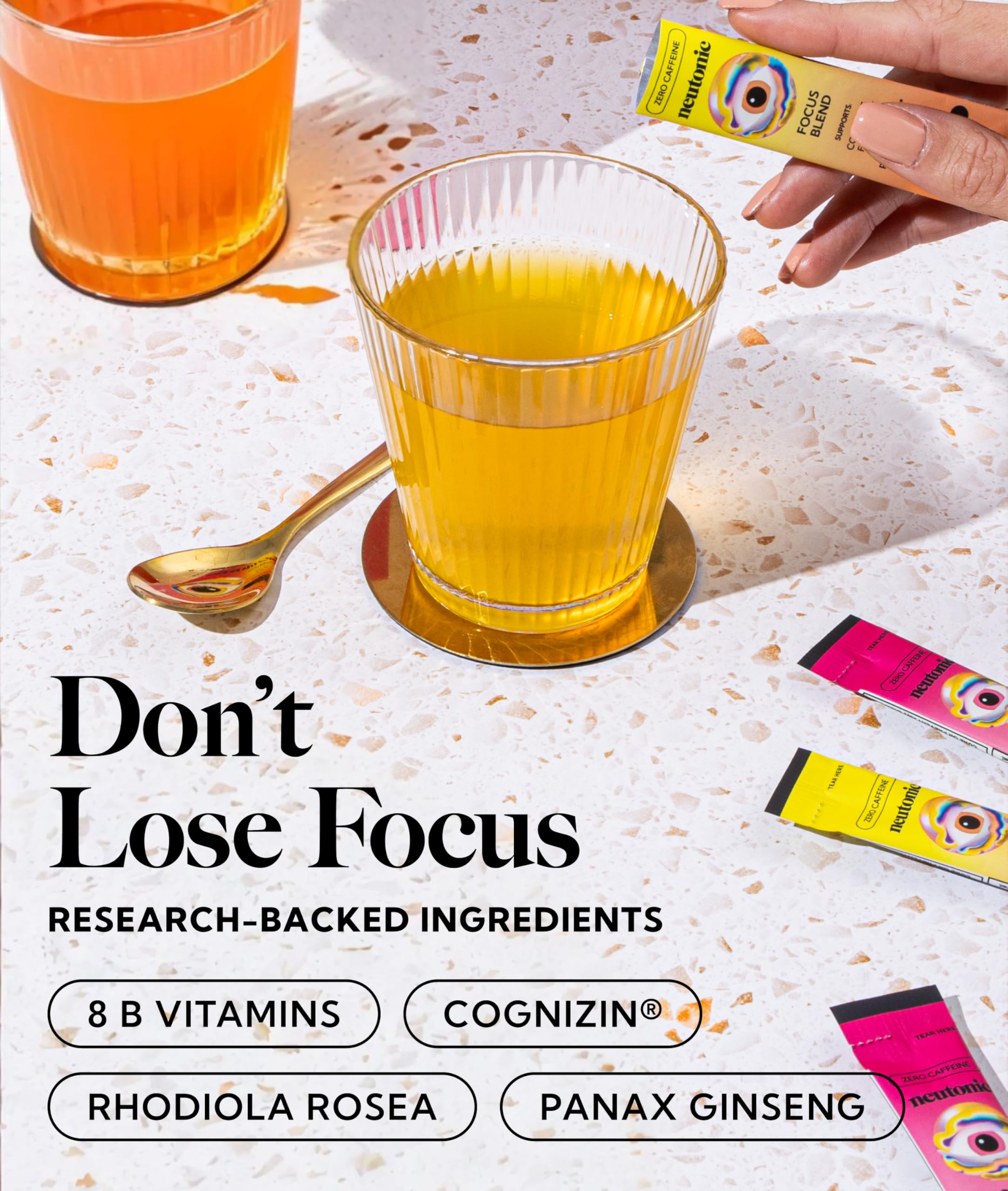 Neutonic Nootropic Focus Blend Powder | Peach Mango & Wild Berry 4 Sticks | Caffeine Free, Zero Sugar | Support Memory, Mental Clarity, Cognitive Function | Boost Focus, Energy, Brain Health Neutonic buy supplements canada