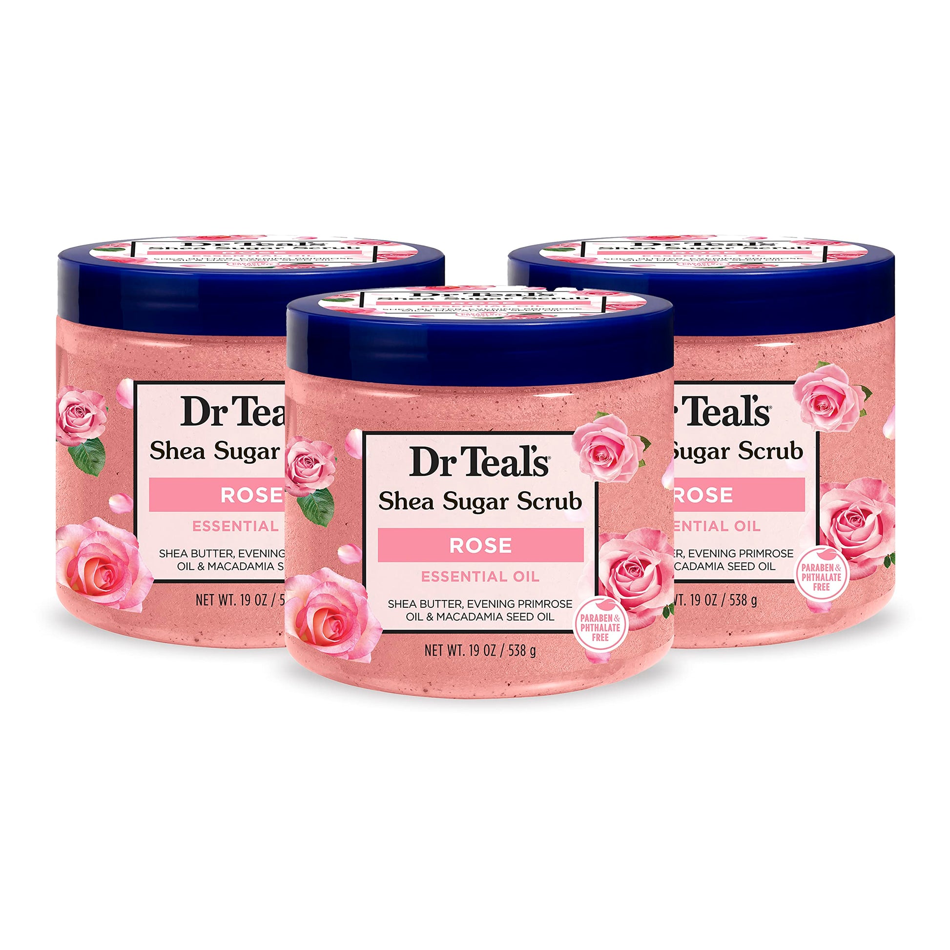 Dr Teal's Shea Sugar Body Scrub, Rose with Essential Oil, 19 oz (Pack of 3) Packaging May Dr Teal's buy supplements canada