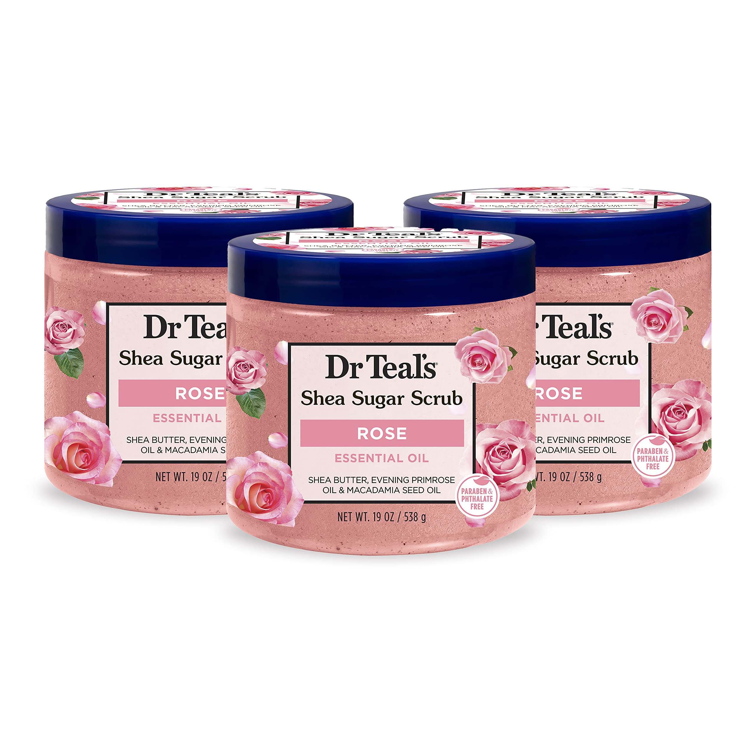 Dr Teal's Shea Sugar Body Scrub, Rose with Essential Oil, 19 oz (Pack of 3) Packaging May Dr Teal's buy supplements canada
