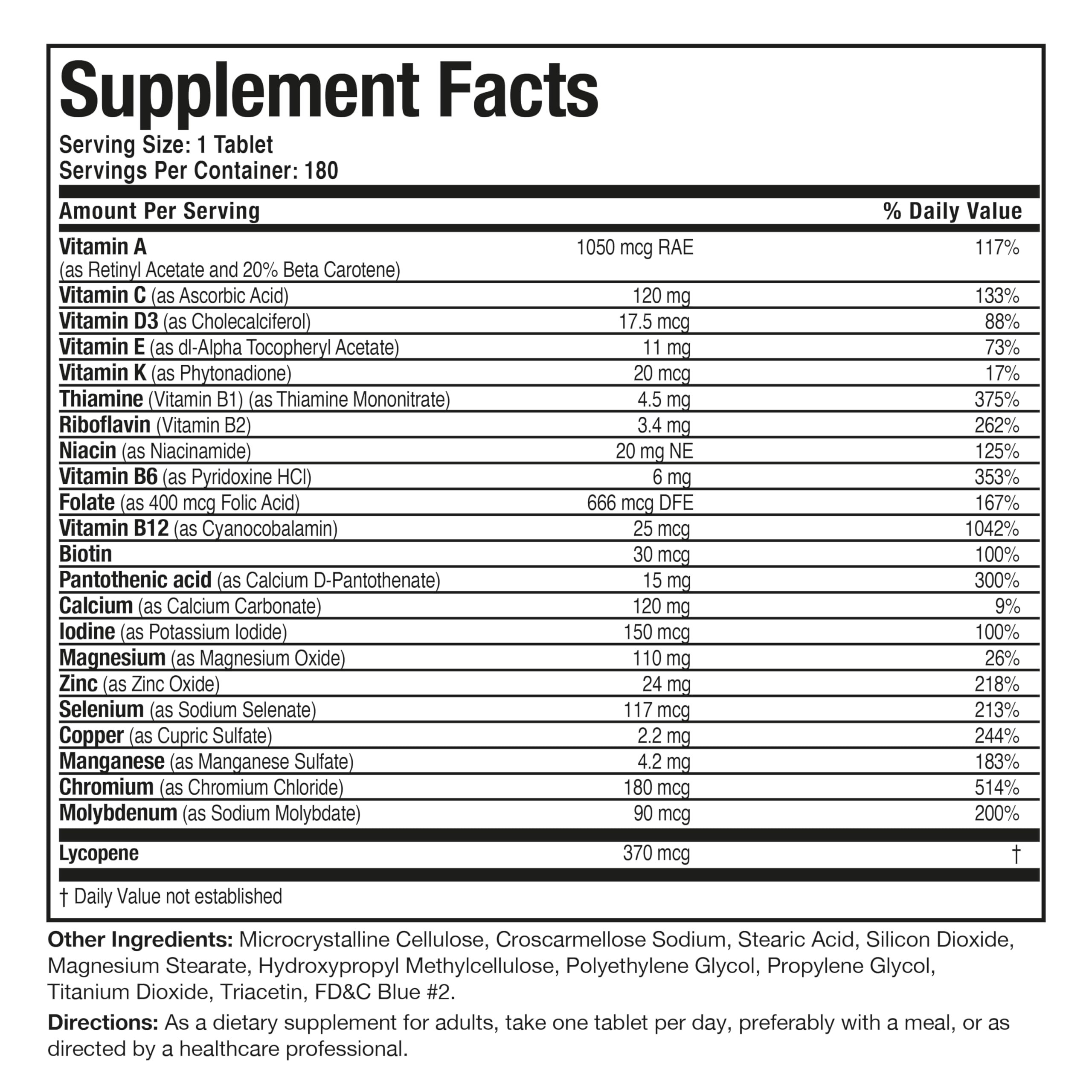 Bronson ONE Daily Mens 50+ Complete Multivitamin Multimineral, 180 Tablets Bronson buy supplements canada
