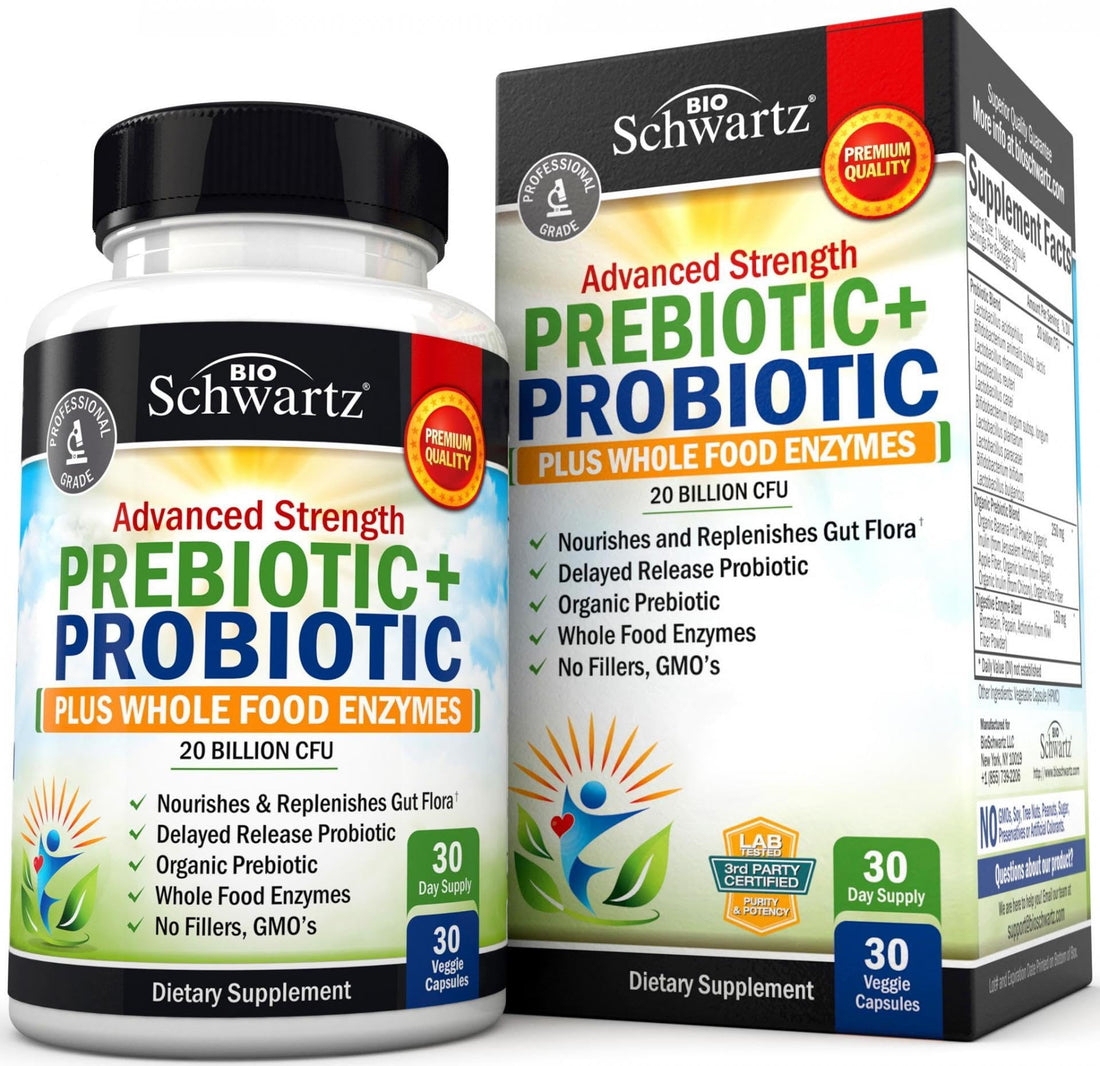 Probiotic & Prebiotic Digestive Health Capsules - 30ct, Gluten & Dairy Free, Non-GMO BioSchwartz buy supplements canada