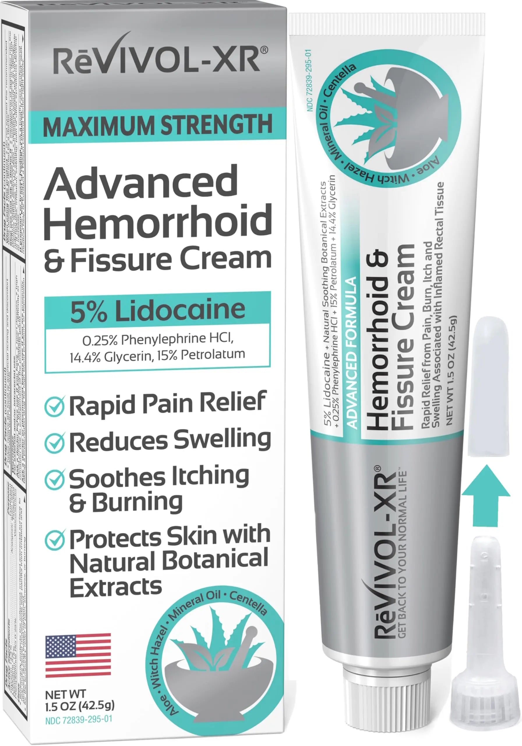 REVIVOL-XR Advanced Hemorrhoid Treatment. 5% Lidocaine + Shrinks + Protects Skin + Aloe + Witch Hazel + Botanicals, External & Internal Use. Most Complete OTC Ointment + Fissure Cream. Made in USA. REVIVOL-XR buy supplements canada