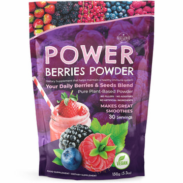 Super Berry Powder - 150g - Immune Support - Food Supplement - Superfood Berries - Smoothie Mix for Shakes - Healthy Boost for Detox Juice Beverages or Any Drink - by NextGenU NGU Next Gen U buy supplements canada