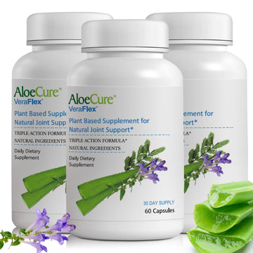AloeCure VeraFlex Natural Joint Health, 60 Capsules, Clinically Tested Natural Plant-Based Formula to Support Comfort, Mobility and Flexibility - Featuring Organic Aloe Vera, 3-Pack AloeCure buy supplements canada
