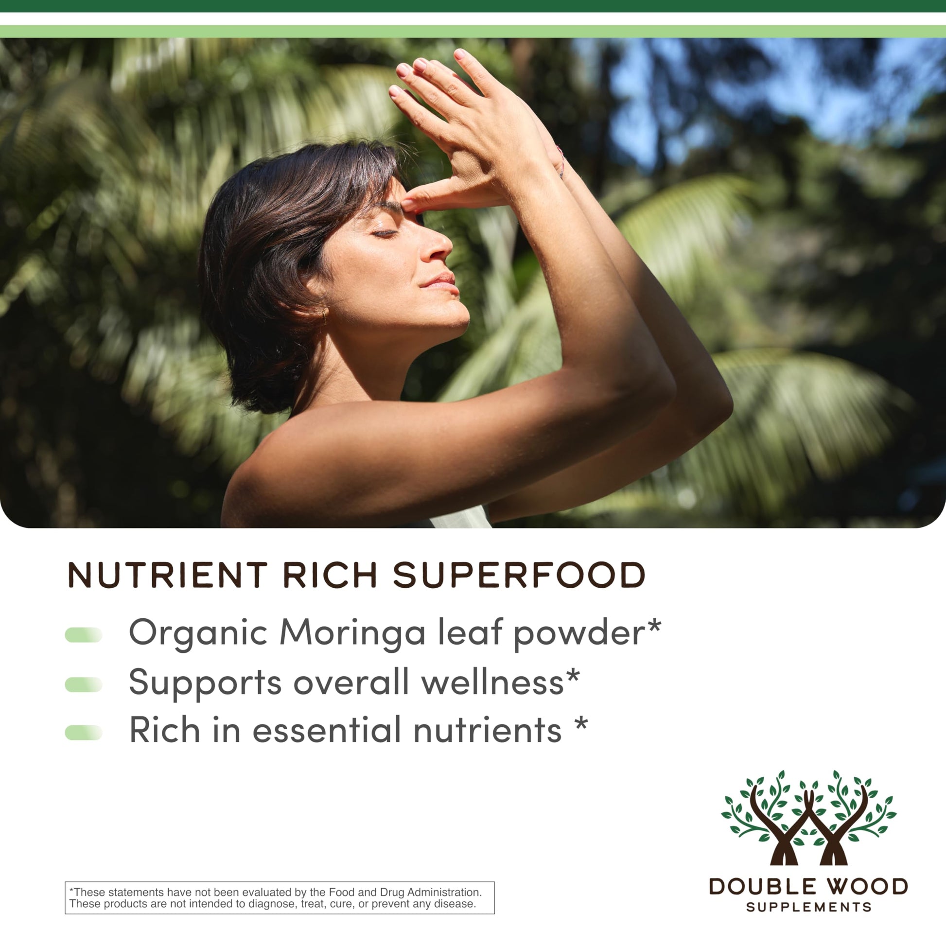 DWS Organic Moringa Capsules 1000mg - Pure Moringa Powder for Energy & Immune Support - Green Superfood Rich in Antioxidants Double Wood Supplements buy supplements canada