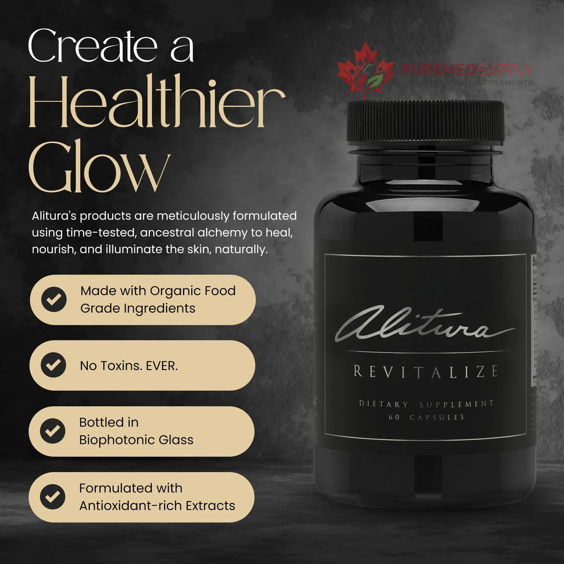 Alitura Revitalize – Organic Ashwagandha & Turmeric Supplement – Natural Energy, Mood & Recovery Support for Men & Women – Adaptogenic Herbs for Daily Wellness – 60 Capsules Alitura buy supplements canada