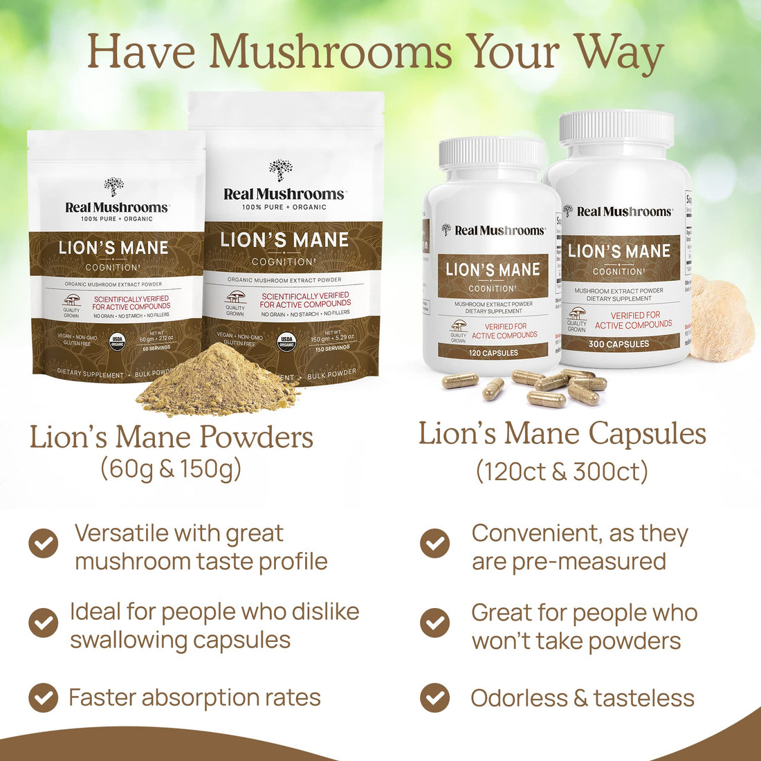 Real Mushrooms Lion’s Mane Capsules - Organic Lions Mane Mushroom Extract Real Mushrooms buy supplements canada