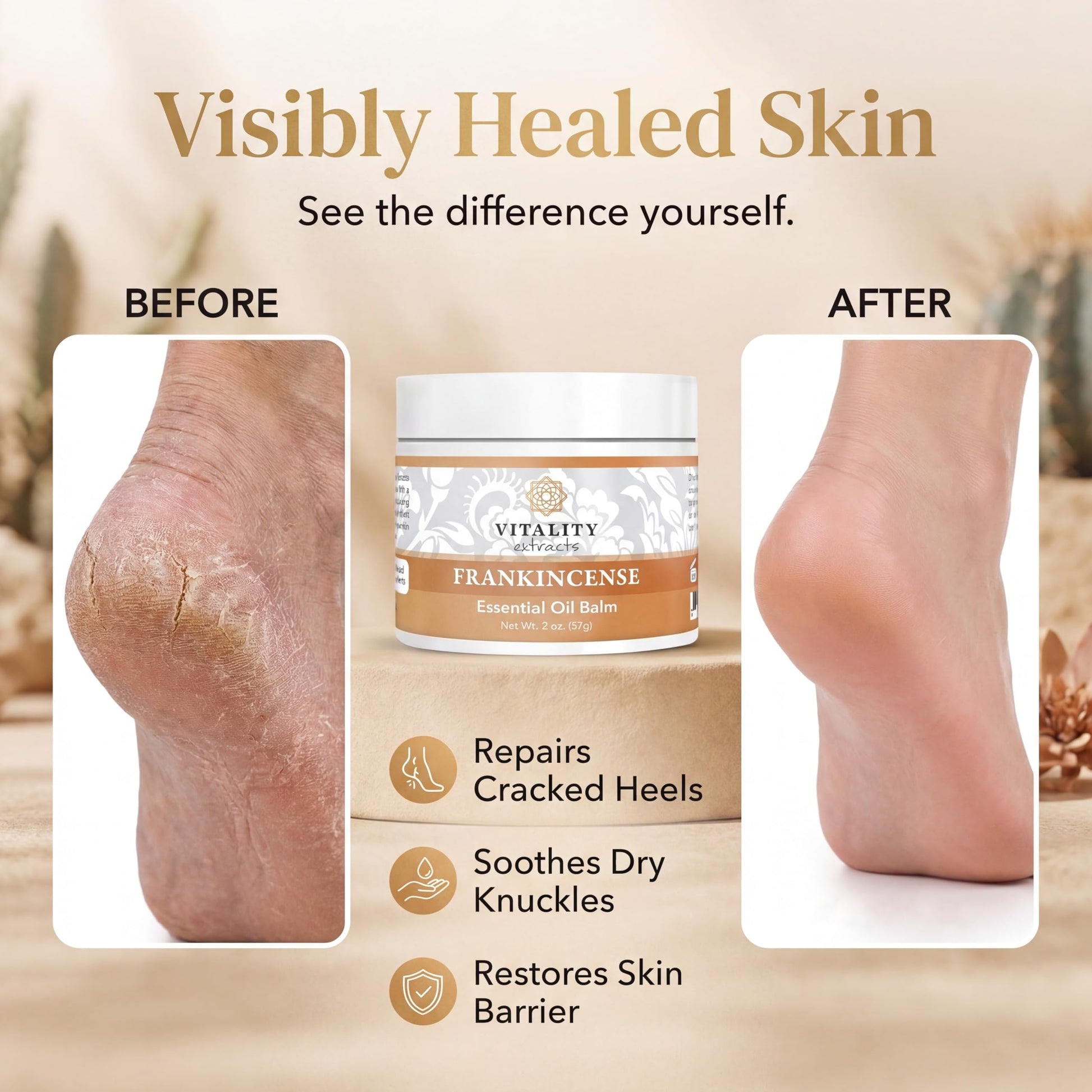 Vitality Extracts Frankincense Balm - 2oz, Boswellia Serrata, Beeswax, Olive Oil, Moisturizer for Dry, Cracked Skin, All Skin Types Vitality buy supplements canada