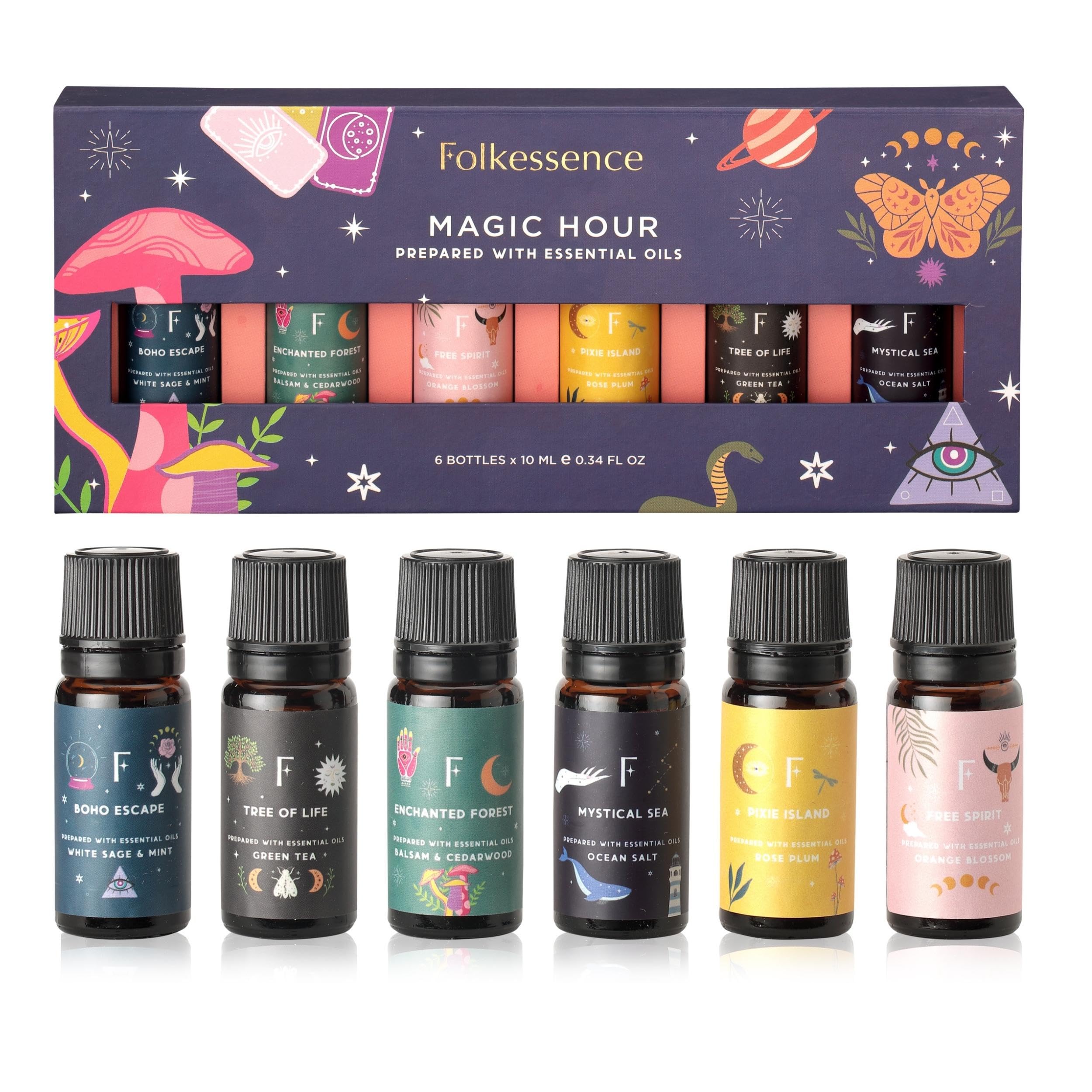Folkulture Essential Oil Set for Diffuser, Set of 6, Aromatherapy Diffuser Oil Scents for Home Folkulture buy supplements canada