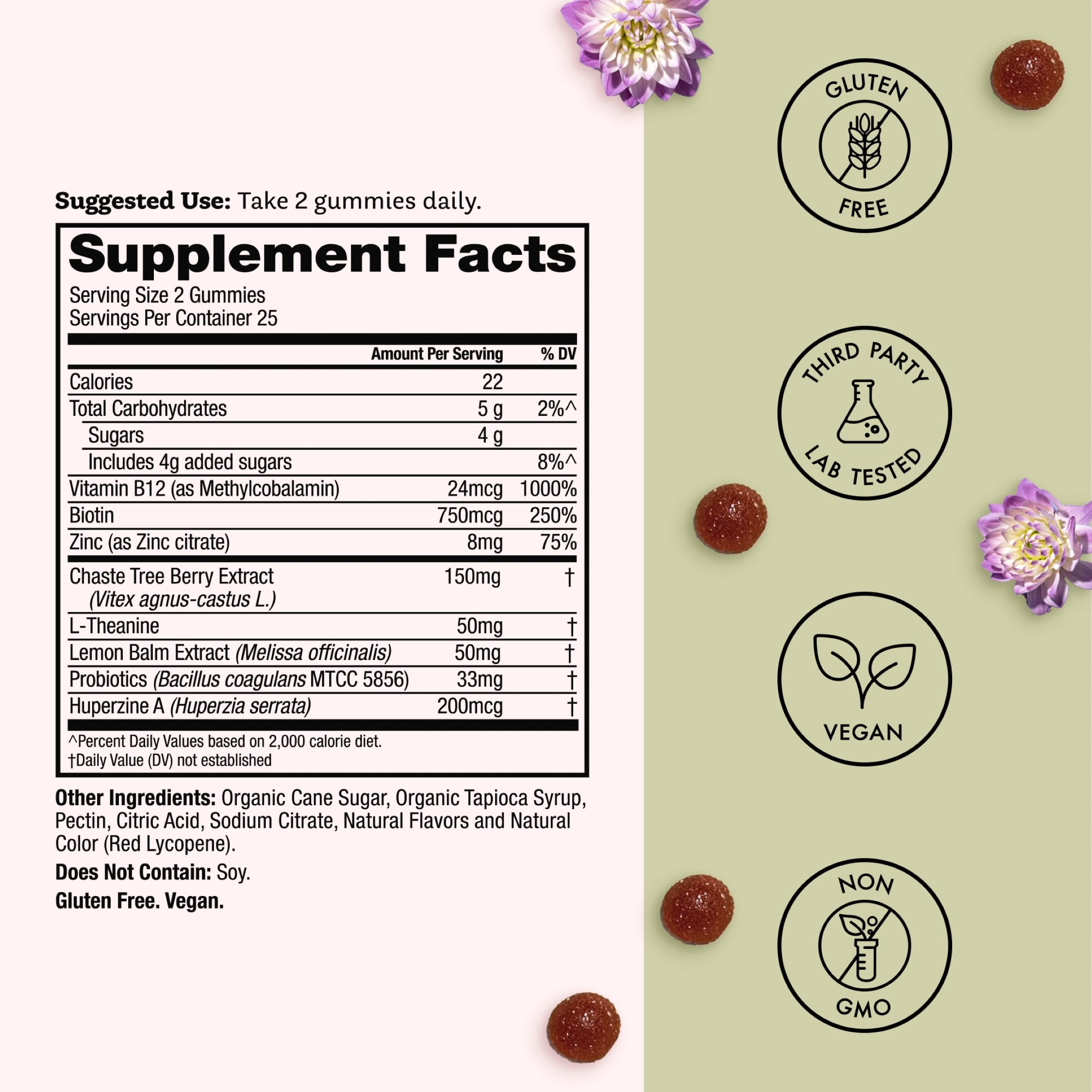 Winged Wellness Multivitamin Gummies for Teen Girls - Teen Vitamins for Mood & Hormonal Health - Vegan Gummy Supplement with Chaste Tree, Lemon Balm, L-Theanine, Probiotics & Biotin - 50 Gummies Winged Wellness buy supplements canada