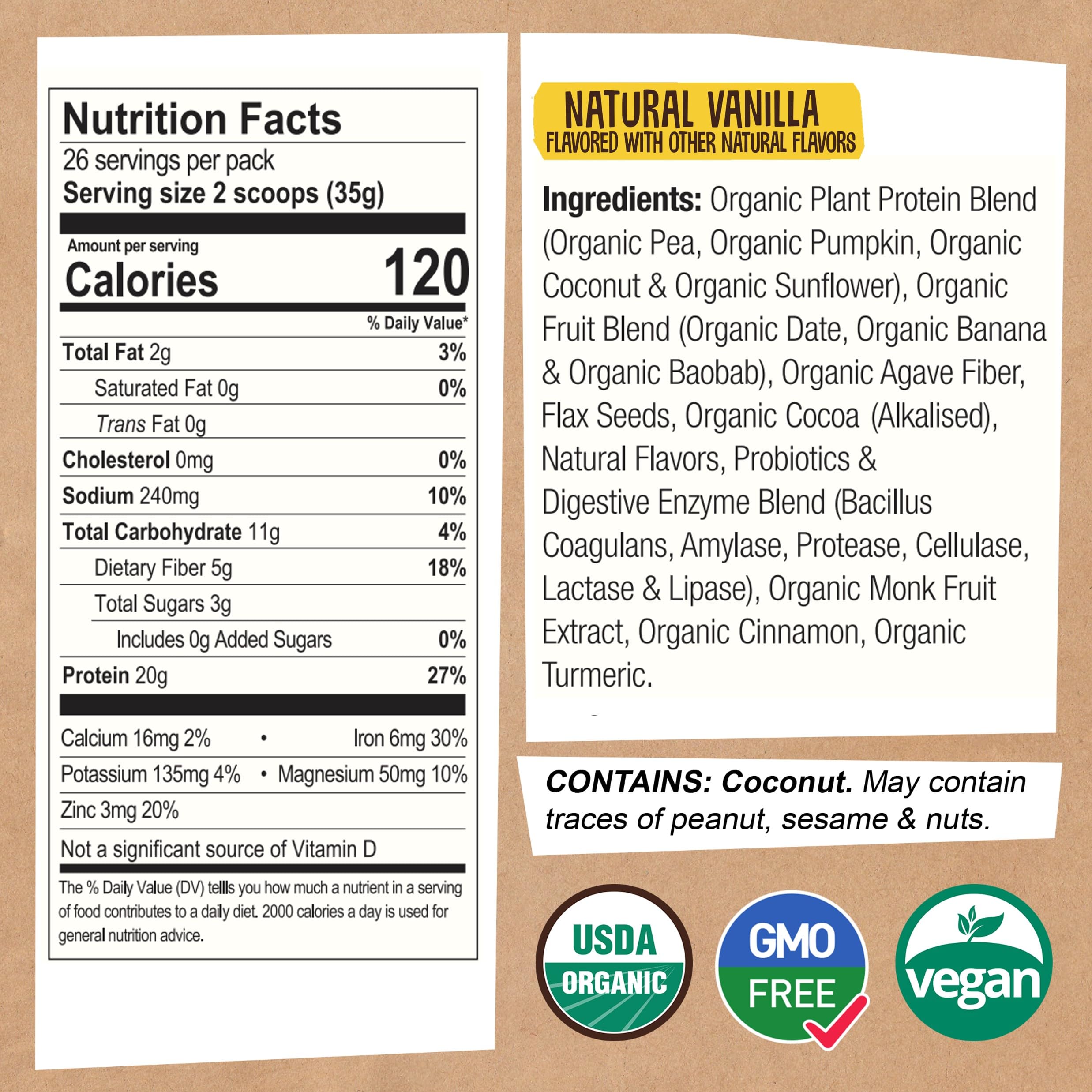 EarthChimp Organic Vegan Protein Powder - with Probiotics - Non GMO, Dairy Free EarthChimp buy supplements canada