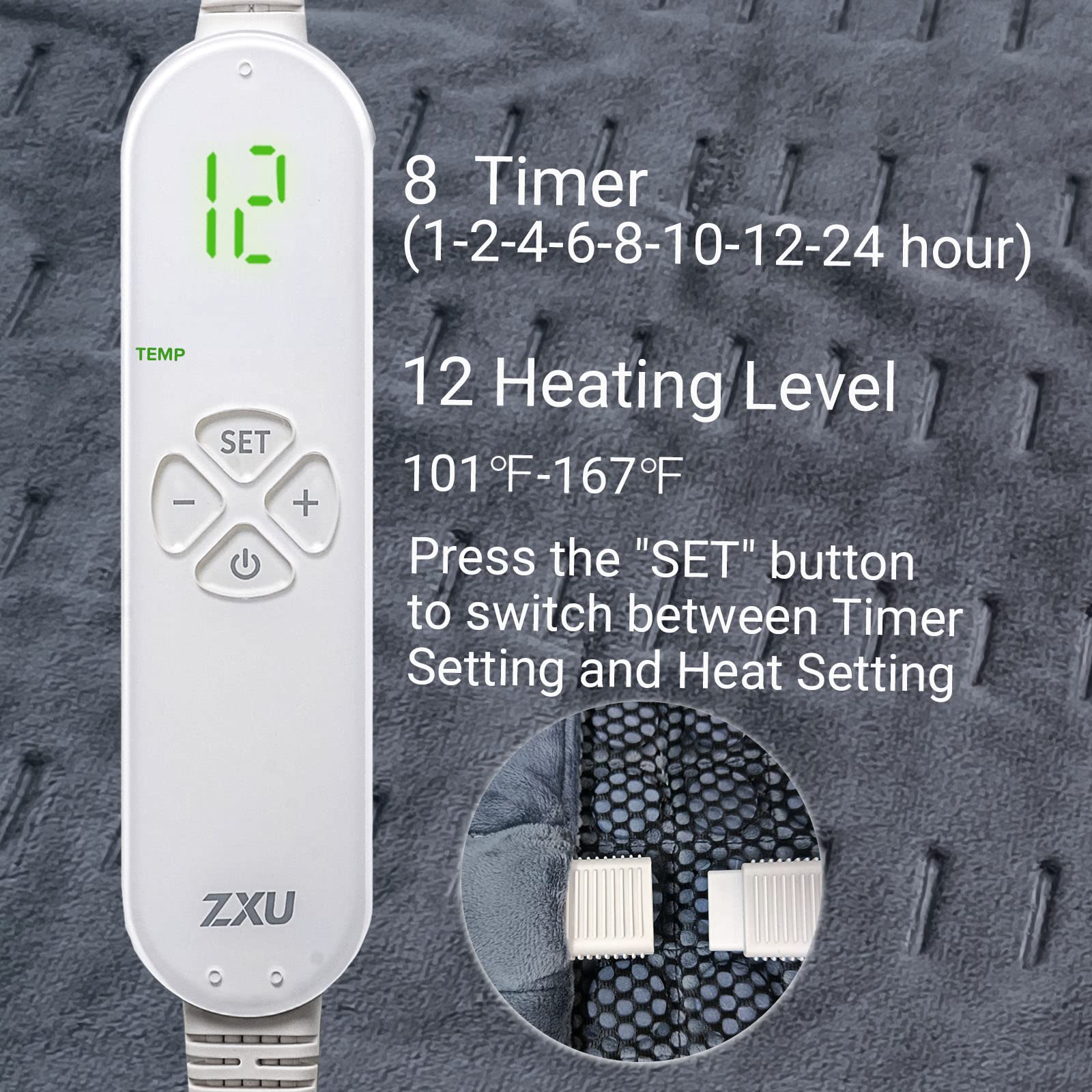 ZXU Jade Stone Heating pad, Nature Jade Electric Heating Pad for Back Pain and Cramps Relief,XL King Size Hot Heated Pad with 12 Heat Level,1-24h Auto-Off,Stay on Function, Hot Heated Pad ZXU buy supplements canada