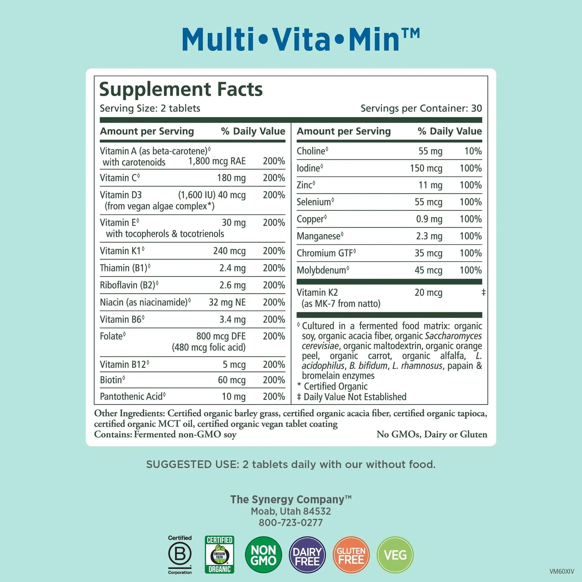 PURE SYNERGY Multi·Vita·Min | Vegan Multivitamin Made with Organic Whole Foods | Twice Daily Supplement for Men and Women PURE SYNERGY buy supplements canada