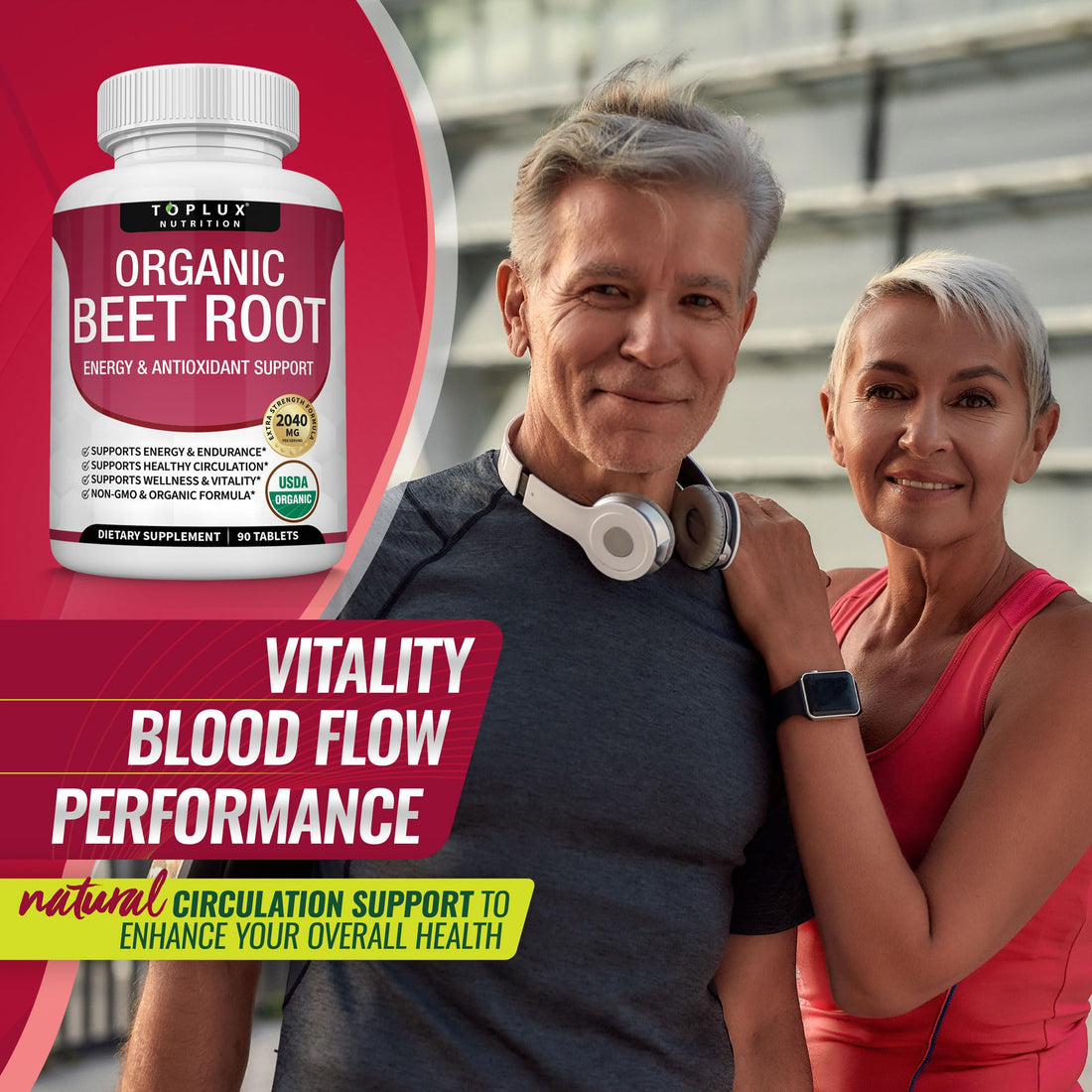 Organic Beet Root Powder Tablets - 2040mg Natural Nitric Oxide Beets to Support, Energy Toplux buy supplements canada