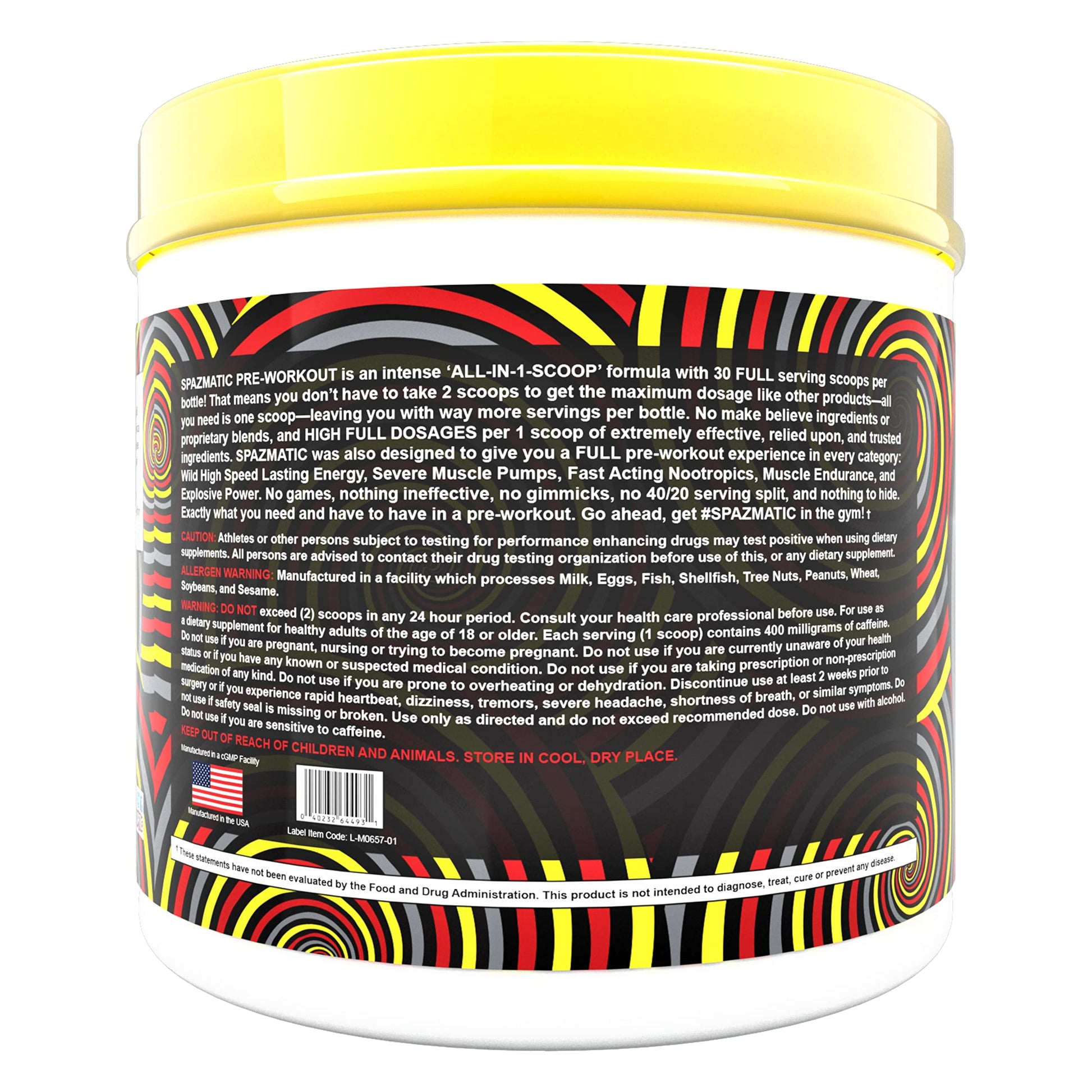 Spazmatic Pre-Workout Powder - 400mgs Caffeine - 6 Grams Pure Citrulline for Muscle TIM MURIELLO'S SPAZMATIC PRE-WORKOUT DRINK buy supplements canada