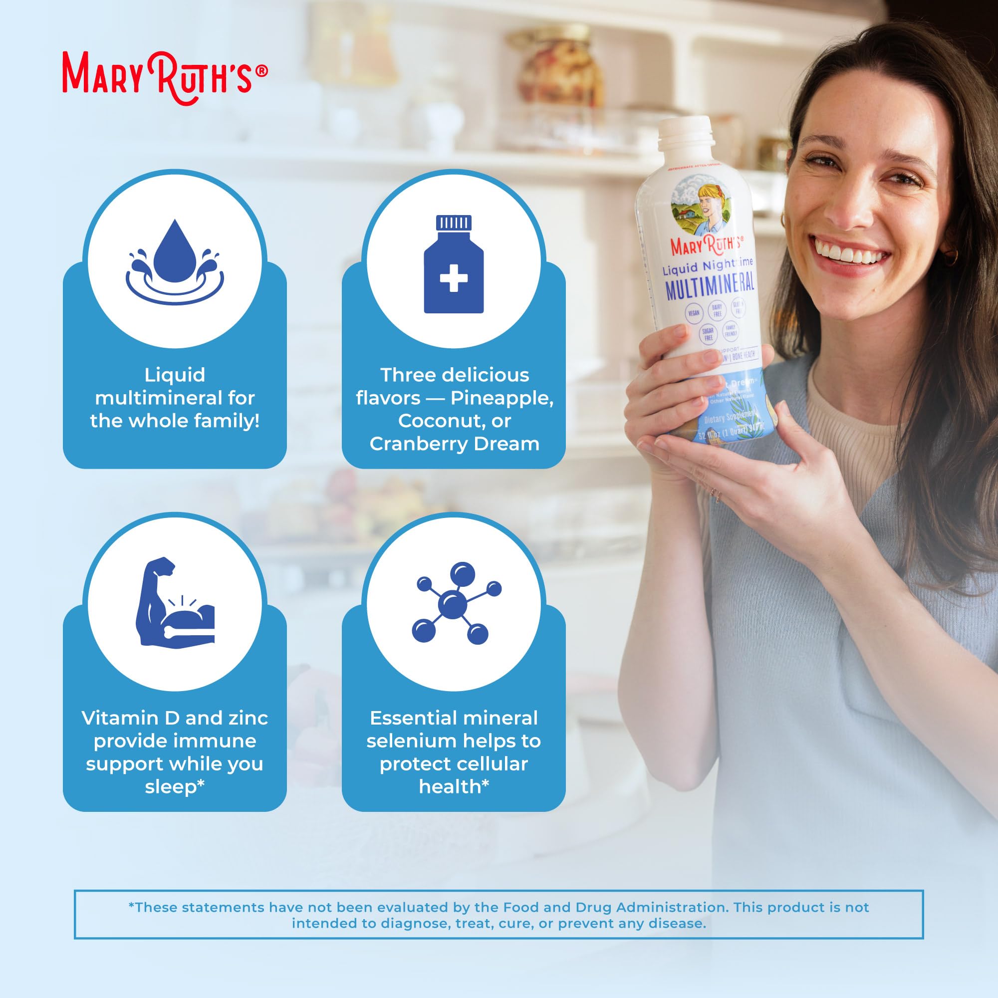 MaryRuth Organics Liquid Nighttime Multimineral | No Melatonin | Bedtime Routine | Magnesium Citrate | Calcium | Zinc | Vitamin D3| Available in 4 Flavors - Vegan | Sugar Free | Gluten Free | 32 Oz MARYRUTH'S buy supplements canada