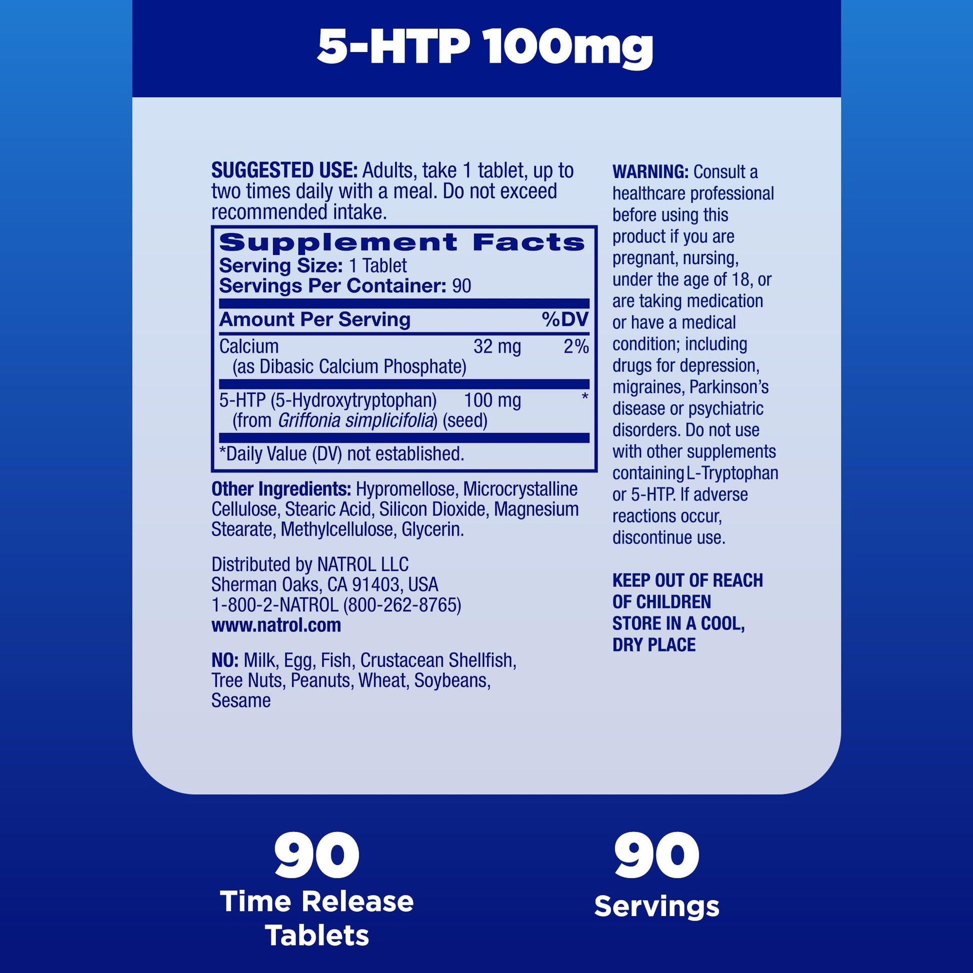 Natrol 5-HTP 100mg, Dietary Supplement Helps Support a Balanced Mood, Mood and Stress Support Supplement, 90 Time Release Tablets, 45-90 Day Supply Natrol buy supplements canada