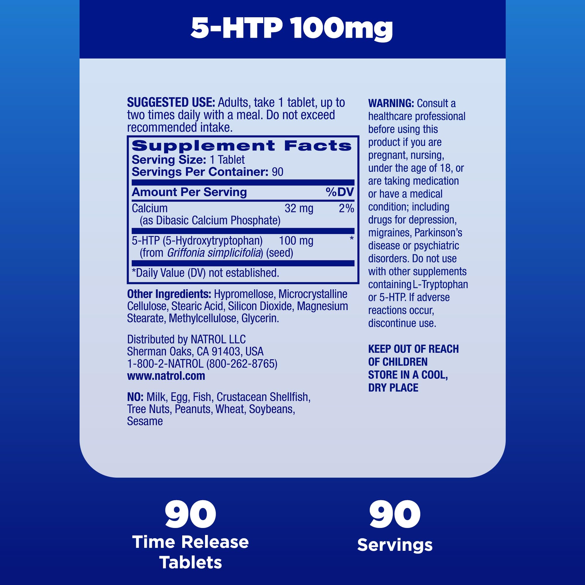 Natrol 5-HTP 100mg, Dietary Supplement Helps Support a Balanced Mood, Mood and Stress Support Supplement, 90 Time Release Tablets, 45-90 Day Supply Natrol buy supplements canada