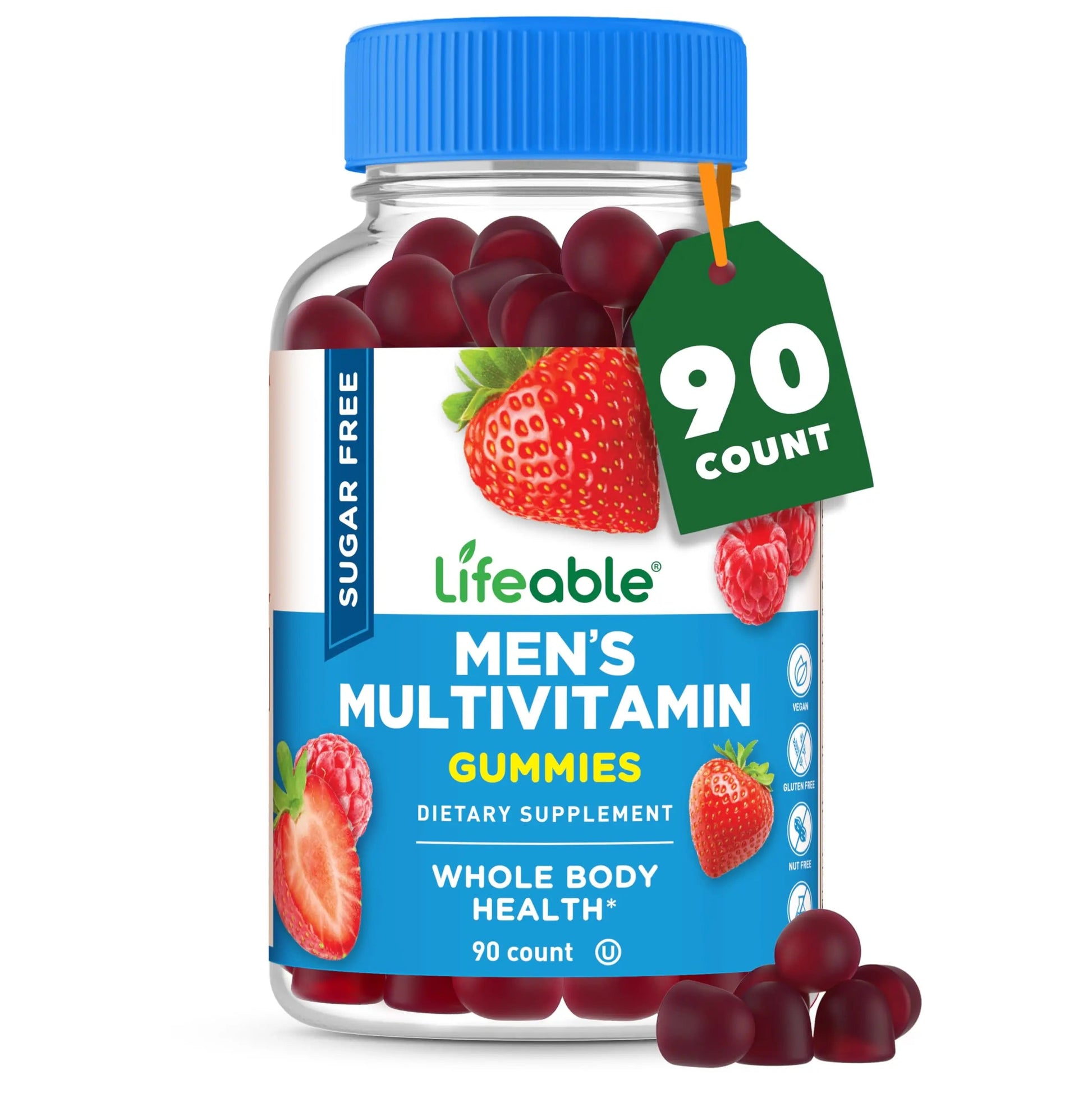 Lifeable Sugar Free Multivitamin for Men Gummies | with Iron and 18 Essential Vitamins and Minerals | Sugar Free Vitamins | 90 Gummies Lifeable buy supplements canada