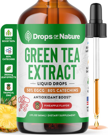 Green Tea 10:1 Extract 50% EGCG - Green Tea Liquid Drops - Vegan, 4X More Powerful Than Pills & Capsules - 2oz Antioxidant & Immune Supplement Drops Of Nature buy supplements canada