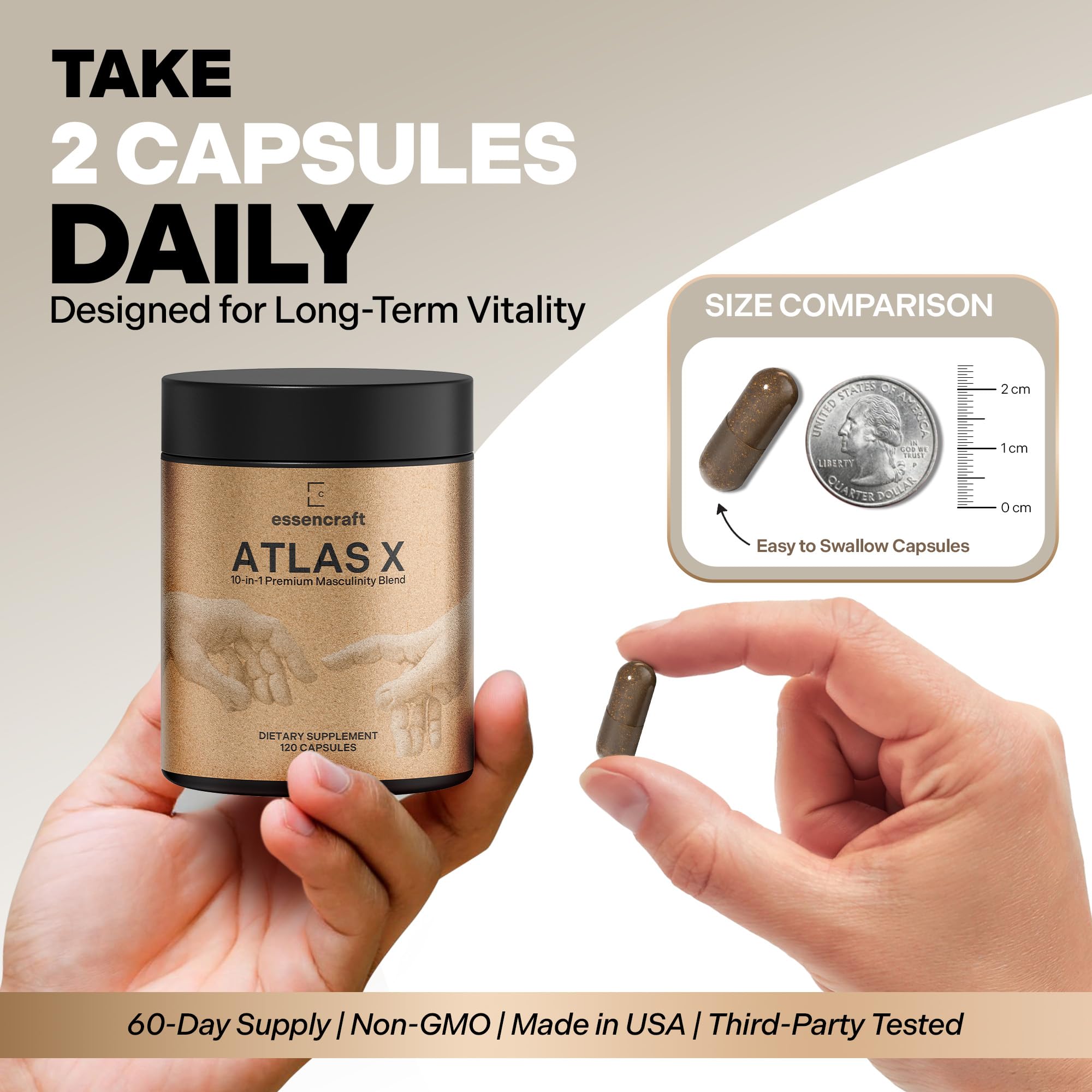 Essencraft Atlas X Testosterone Supplement for Men – 10-in-1 Natural Testosterone Booster & Muscle Booster w/Shilajit, Zinc, Tongkat Ali, & More (120 Capsules) Essencraft buy supplements canada