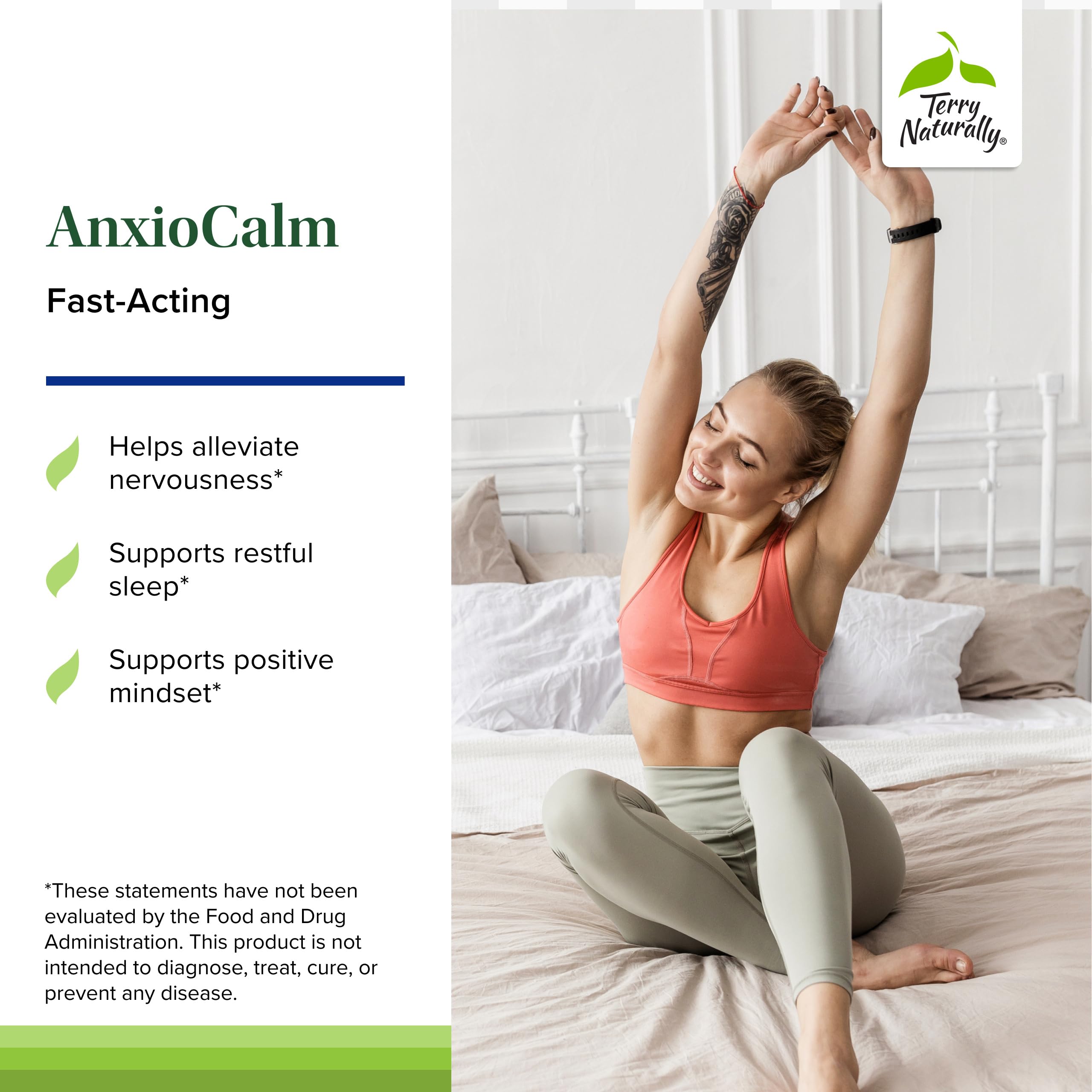 Terry Naturally AnxioCalm - 75 Tablets - Fast-Acting, Non-Drowsy, Non-Addictive Formula - Safe for Adults & Children 4+ Years - Non-GMO - 37 Servings Terry Naturally buy supplements canada