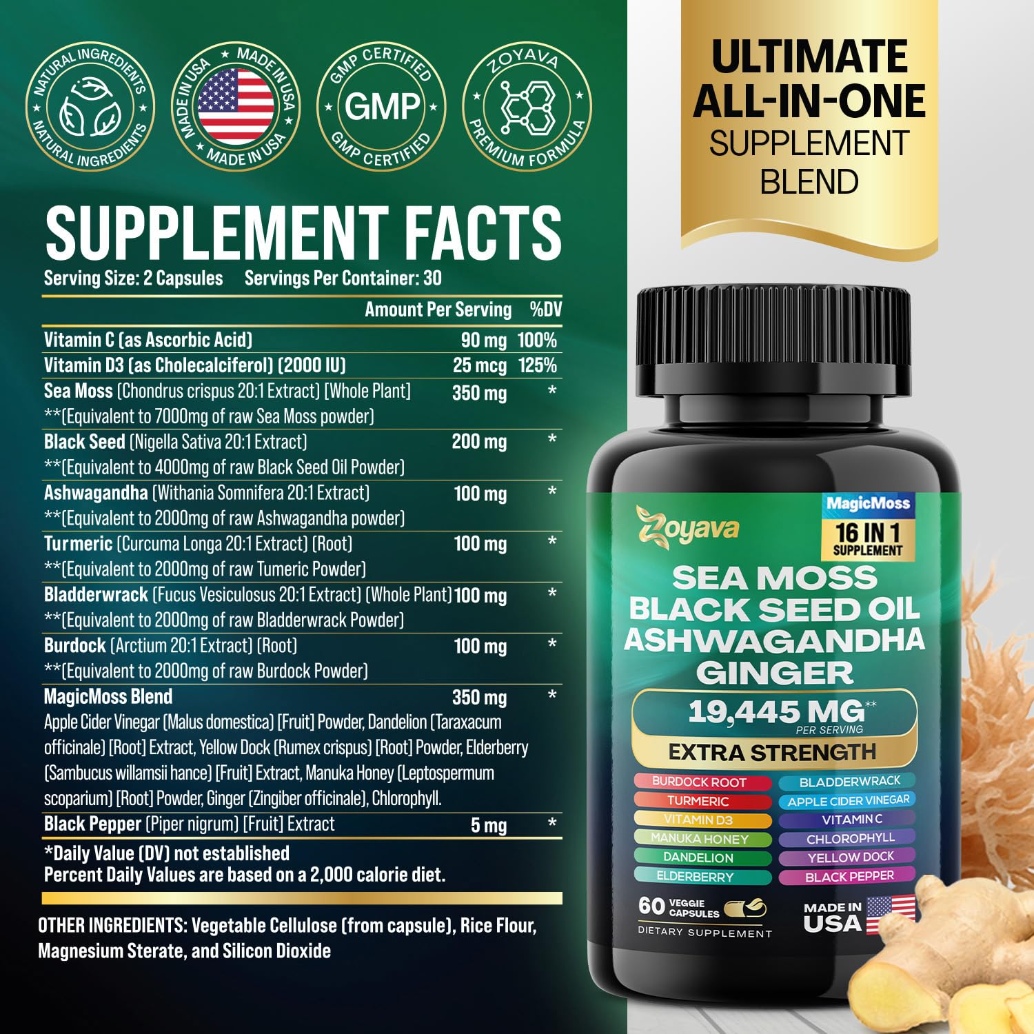 Zoyava Sea Moss 16-in-1 and Saffron 6-in-1 Bundle Zoyava buy supplements canada