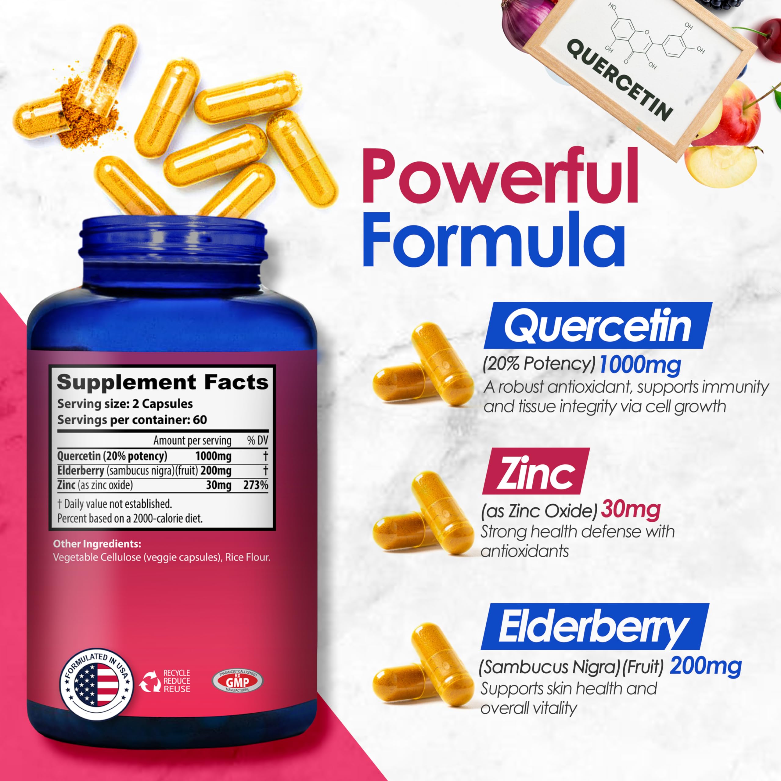 Nutradora Quercetin 1000mg Per Serving Veggie Capsules, Non-GMO Nutradora buy supplements canada