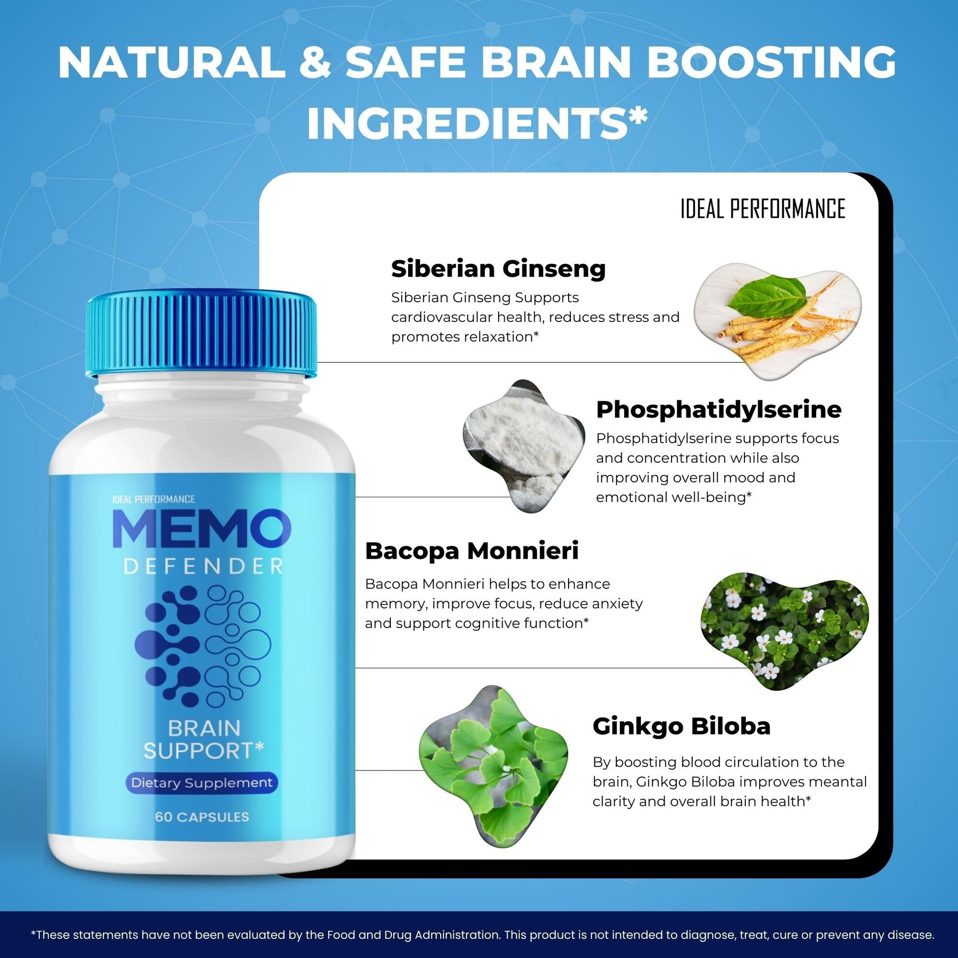 Memo Defender Brain and Memory Support Capsules, Memo Defender for Memory Supplement Pills, Advanced Formula Nootropic Pills for Brain Health Support, MemoDefender Health Blend Reviews (2 Pack) IDEAL PERFORMANCE buy supplements canada