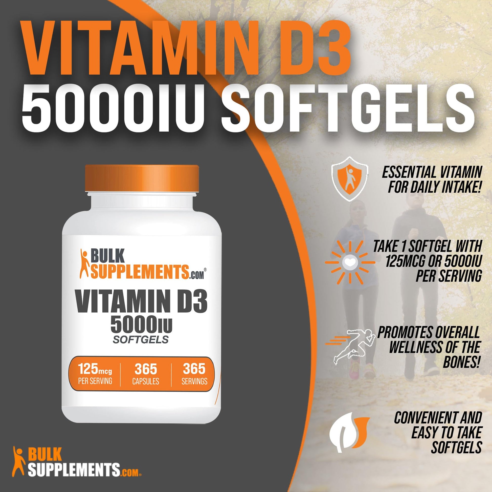 BULKSUPPLEMENTS.COM Vitamin D3 5000IU Softgels - Cholecalciferol, D3 Supplement BULKSUPPLEMENTS.COM buy supplements canada