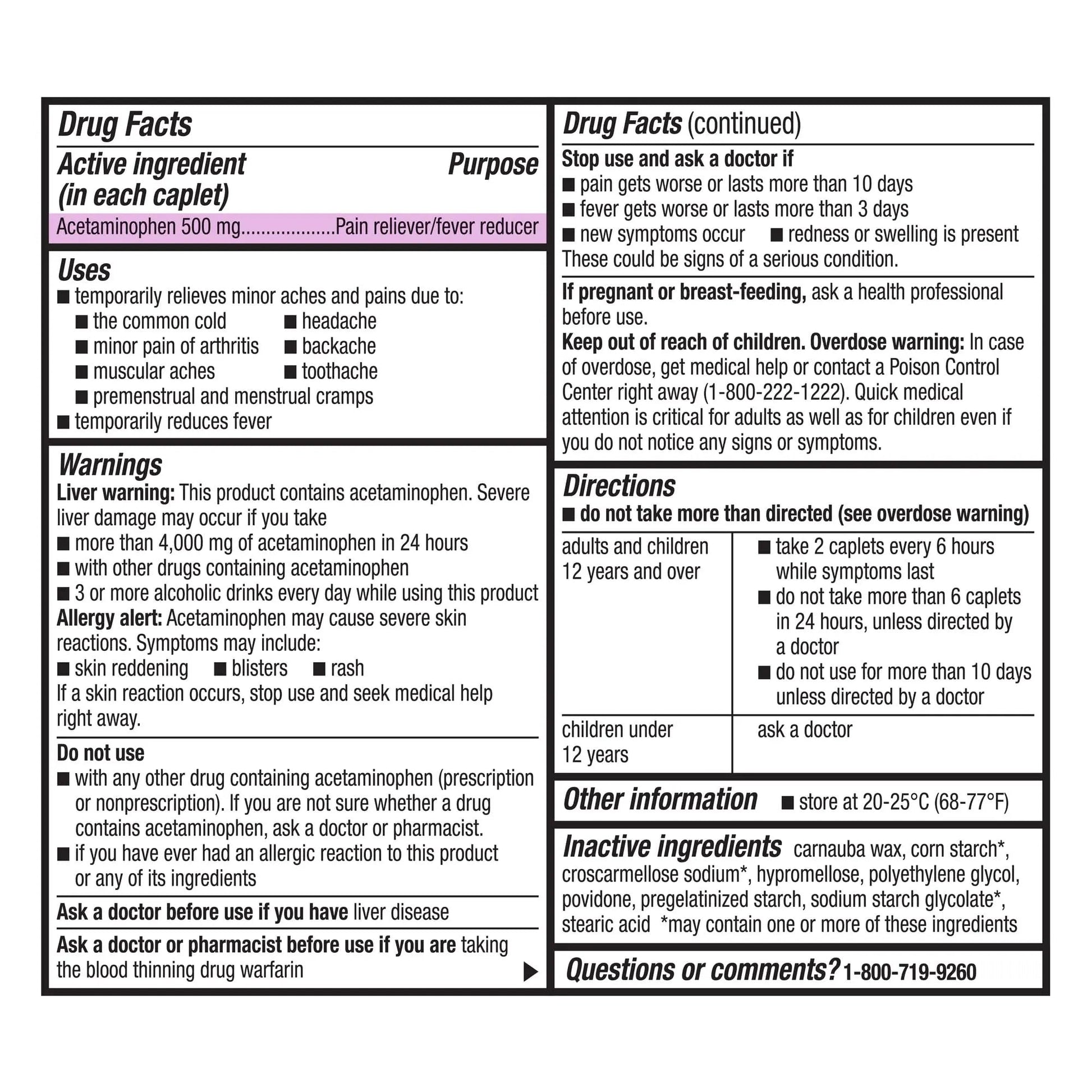 GoodSense Extra Strength Pain Relief - Acetaminophen Caplets 500 mg - Headache, Muscle Ache, Arthritis Relief, 100 Count GoodSense buy supplements canada