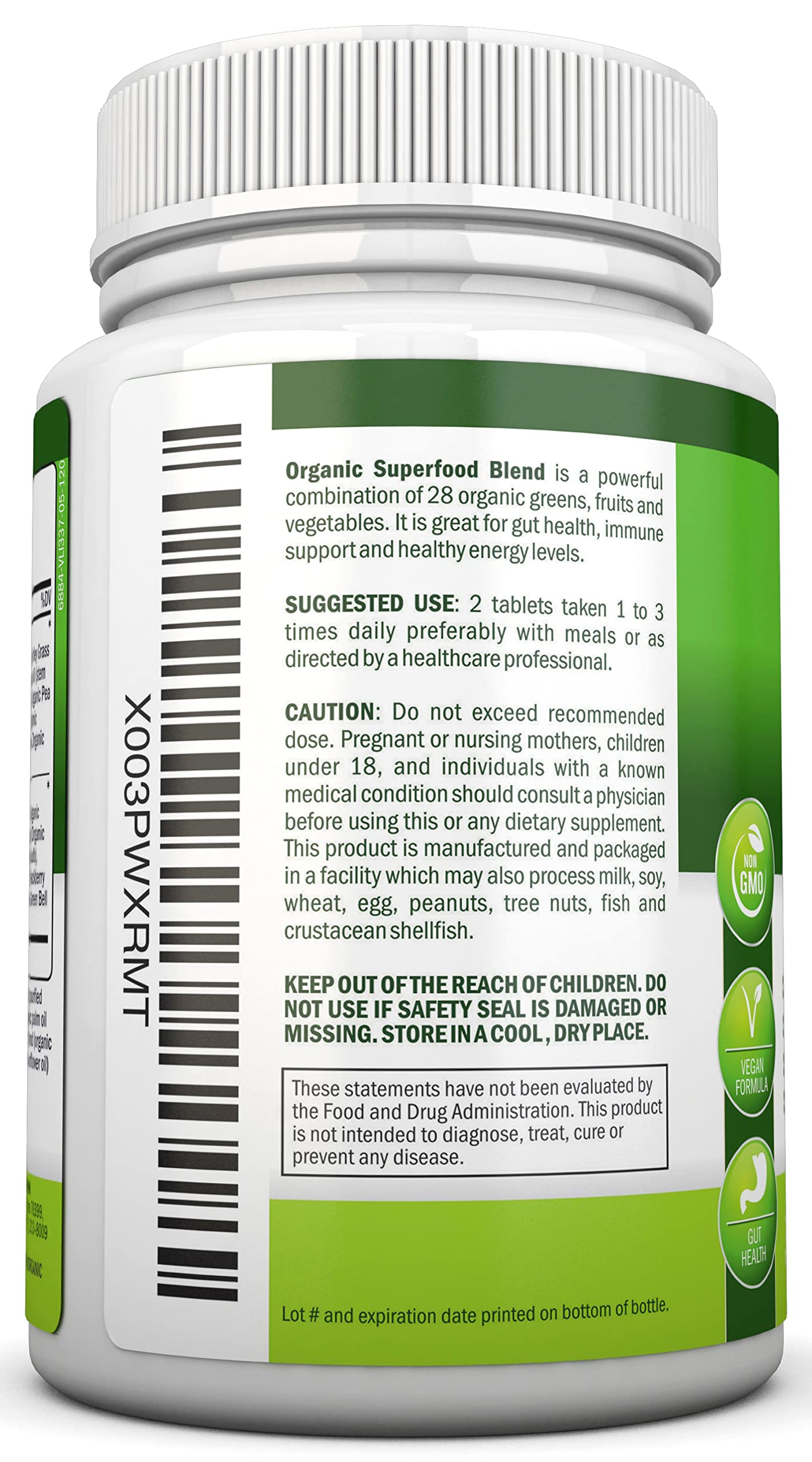 Organic Super Greens Capsules - Fruit And Vegetable Supplements - 120 Count - 28 USDA Organic & Vegan Premium Ingredients - Superfood Blend For Immune Health, Digestion & Energy - Whole Food Vitamins NutriONN buy supplements canada