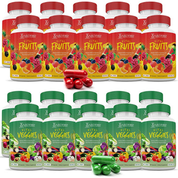 (20 Pack) Vital Fruits and Veggies Supplement Whole Food Red & Green Superfoods Justified Laboratories buy supplements canada