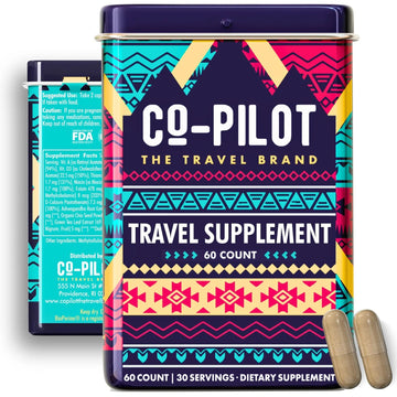 Travel Vitamin Supplement for Flight and Daily, Jet Lag, Energy, Immune, Digestion Support, Promote Calmness with Ashwagandha, Rhodiola, Chia Co-Pilot The Travel Brand buy supplements canada