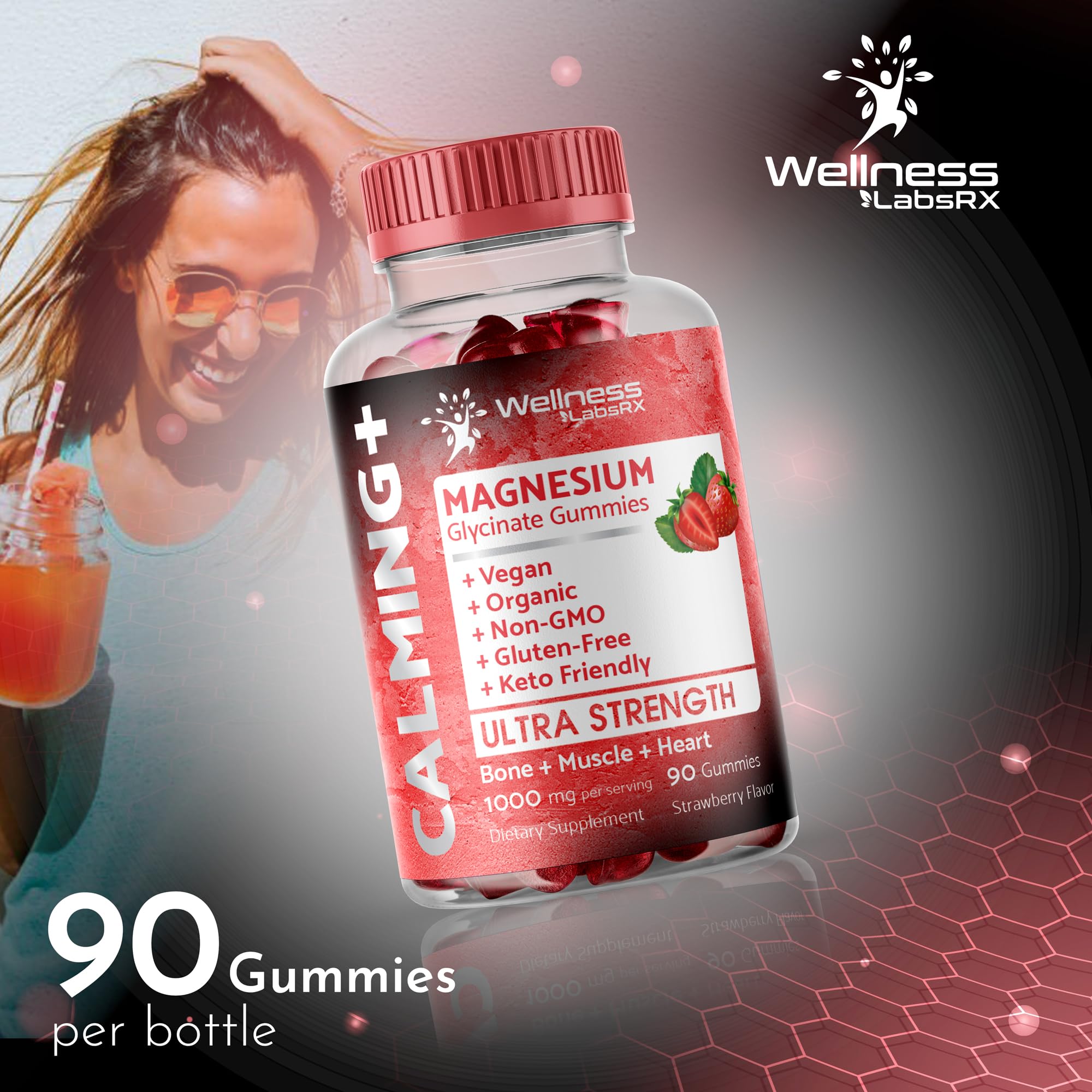Magnesium Glycinate Gummies - 1000 mg - Magnesium Supplement to Support WELLNESS LABSRX buy supplements canada