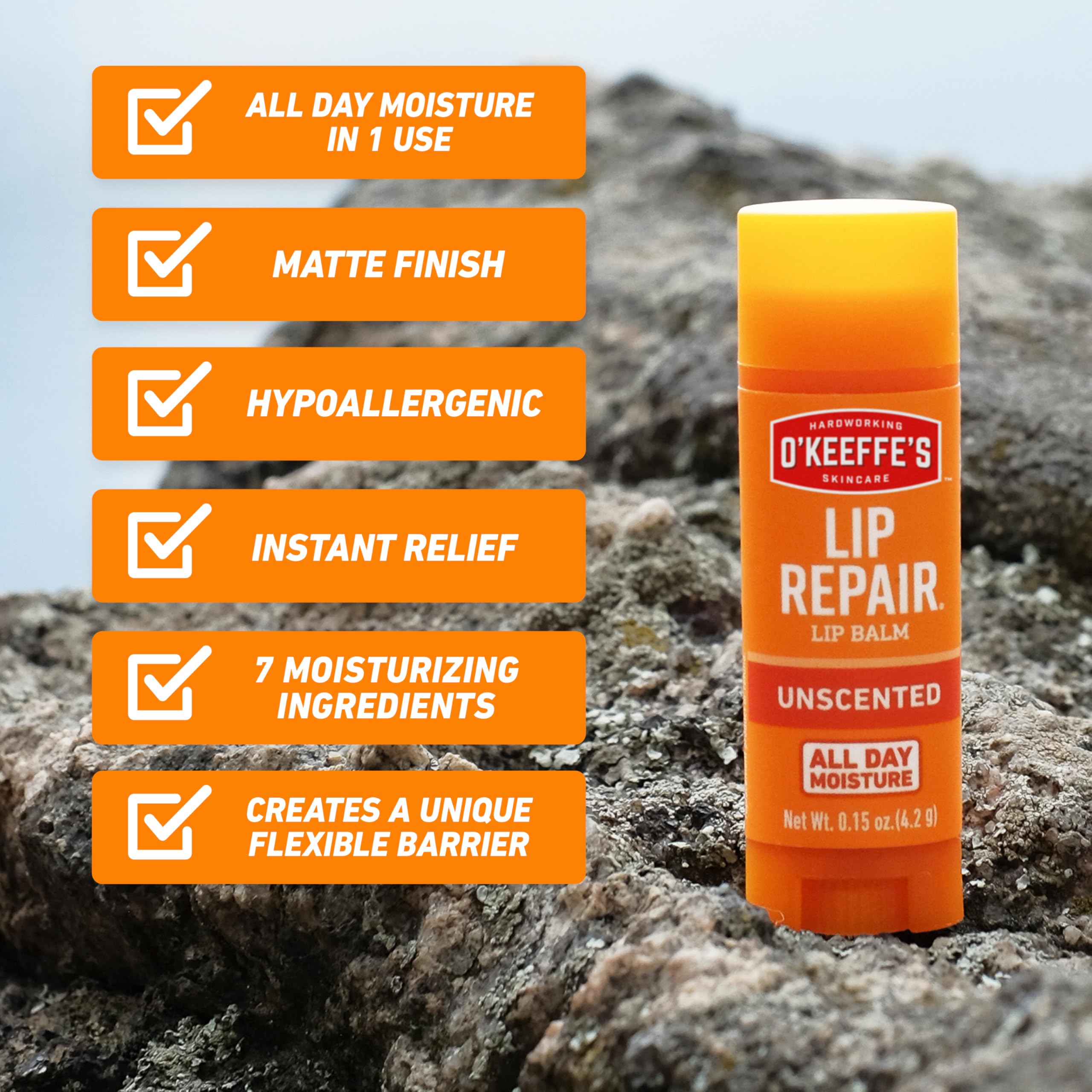 O'Keeffe's Lip Repair Unscented Lip Balm for Dry, Cracked Lips - Stick (3 Pack) - Moisturizer for Very Dry Lips O'Keeffe's buy supplements canada